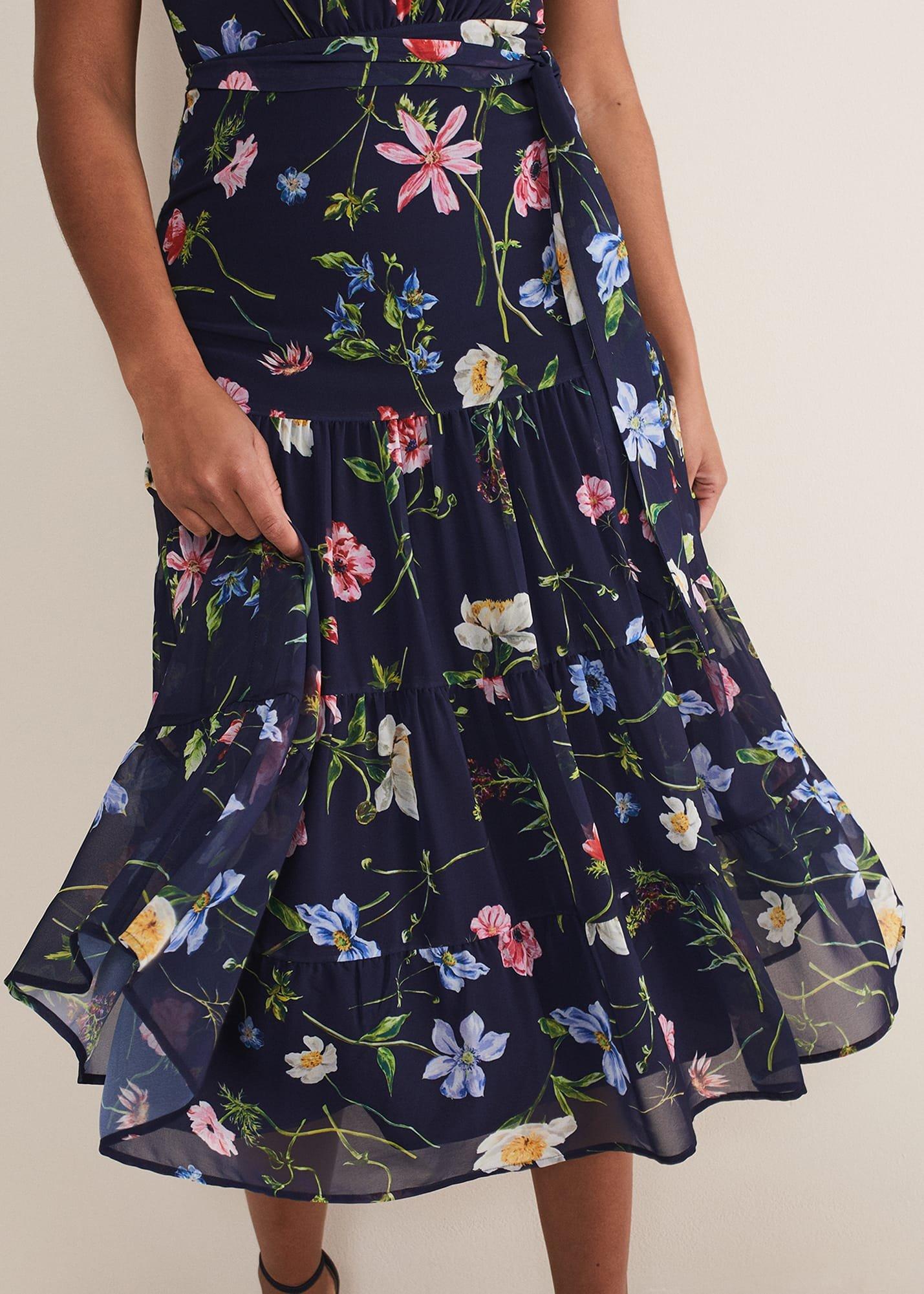 Lola Floral Tiered Midi Dress