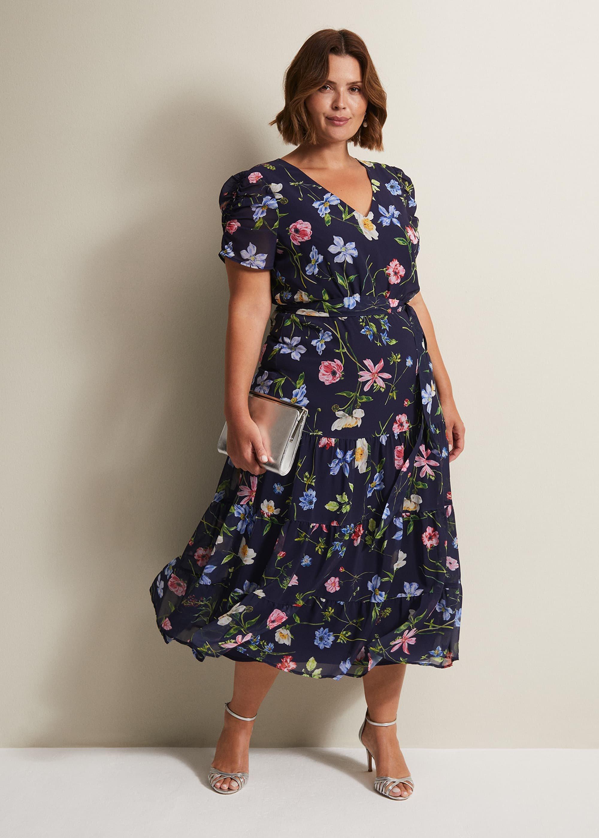 Lola Floral Tiered Midi Dress
