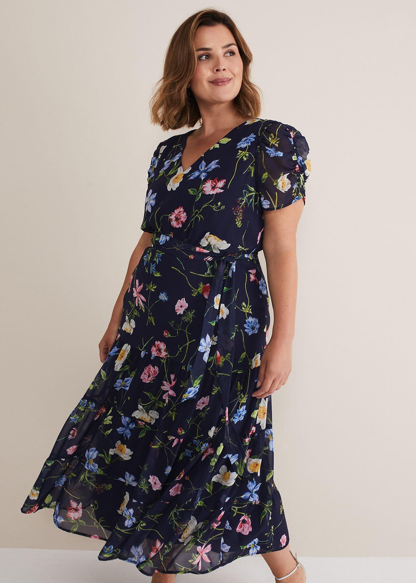 Lola Floral Tiered Midi Dress