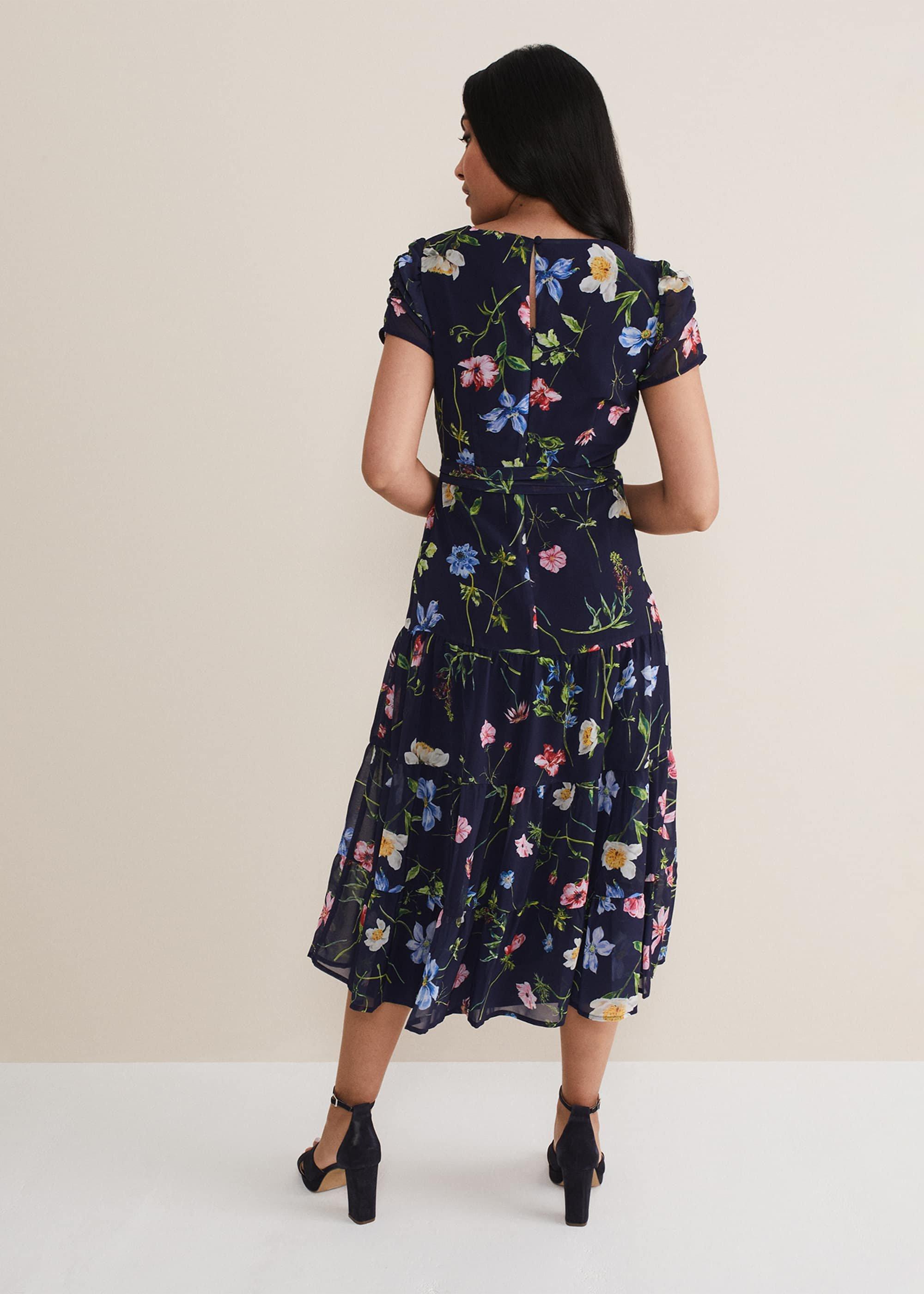 Petite Lola Floral Tiered Midi Dress