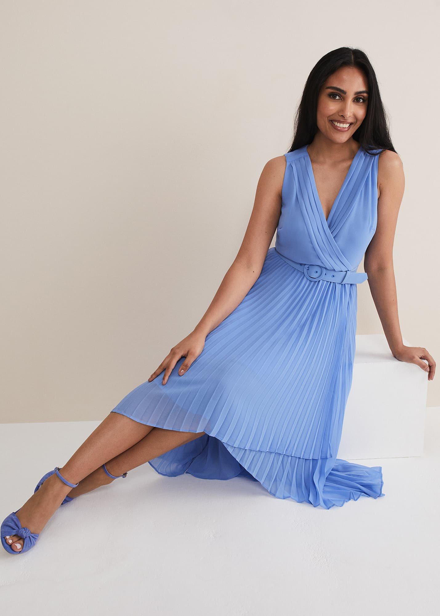 Petite Brianna Pleated Midaxi Dress