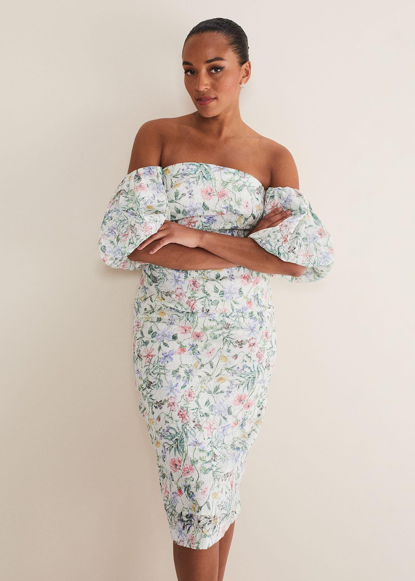 Stevie Floral Bodycon Midi Dress
