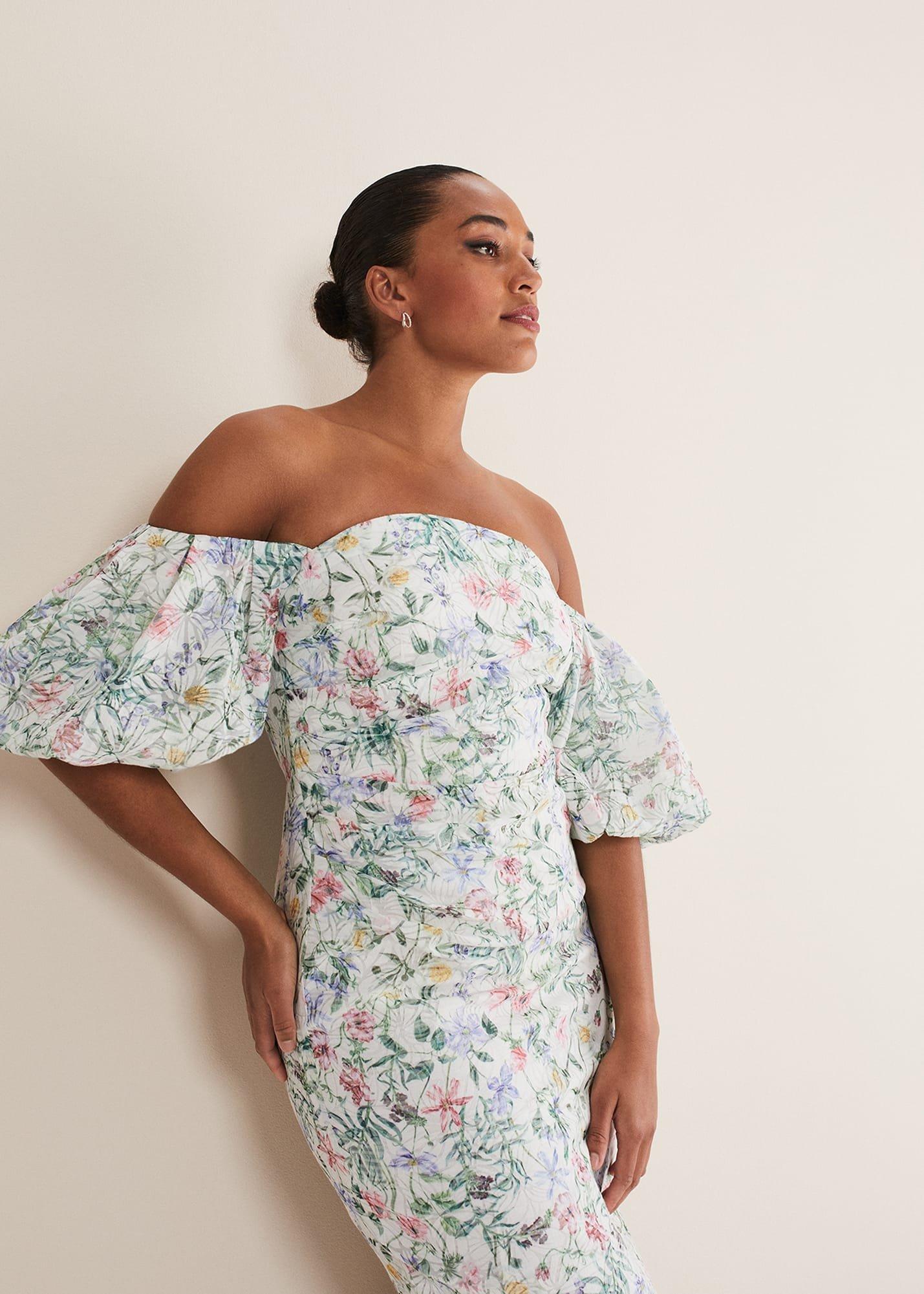 Stevie Floral Bodycon Midi Dress