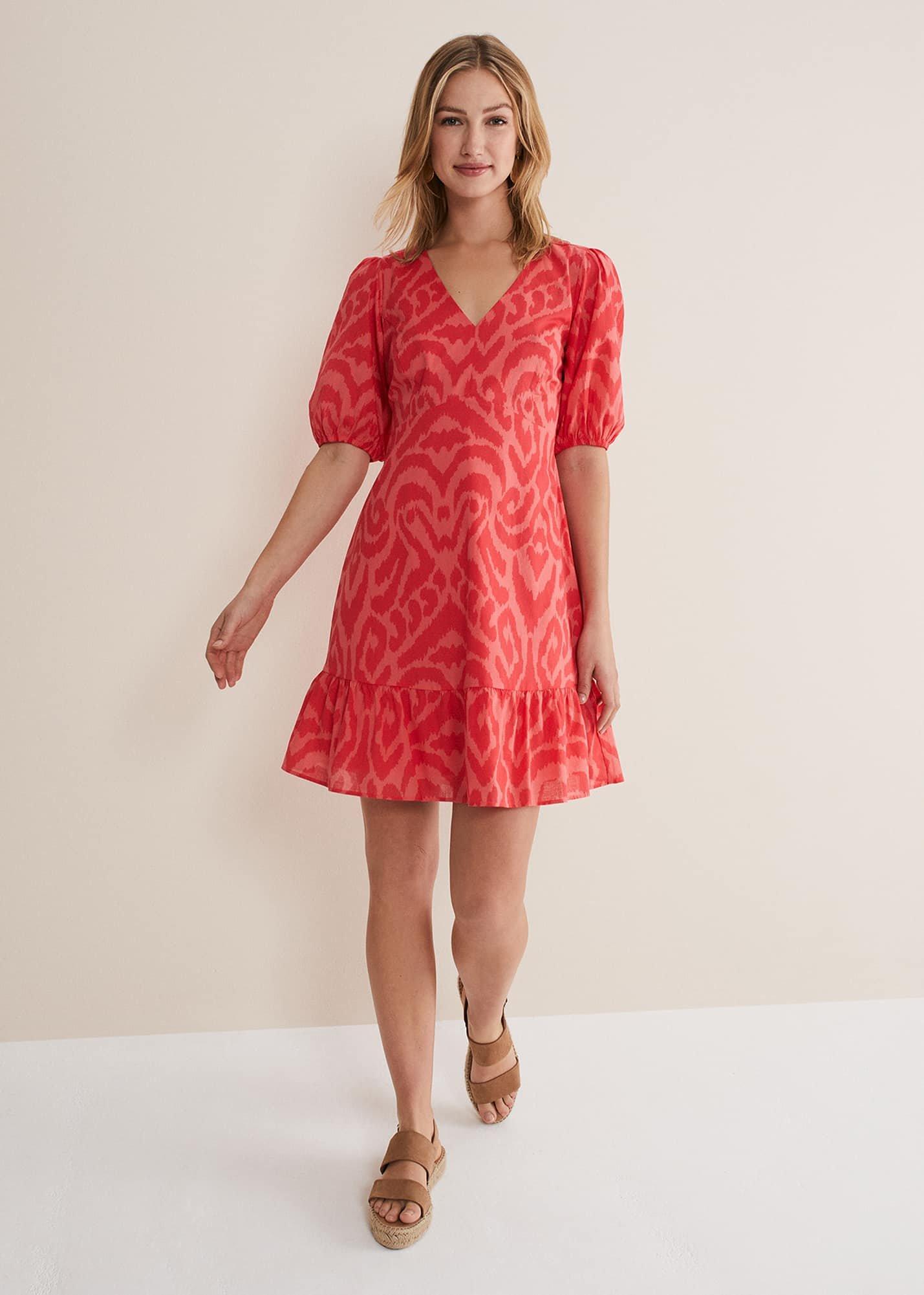 Krystal Cotton Abstract Mini Dress