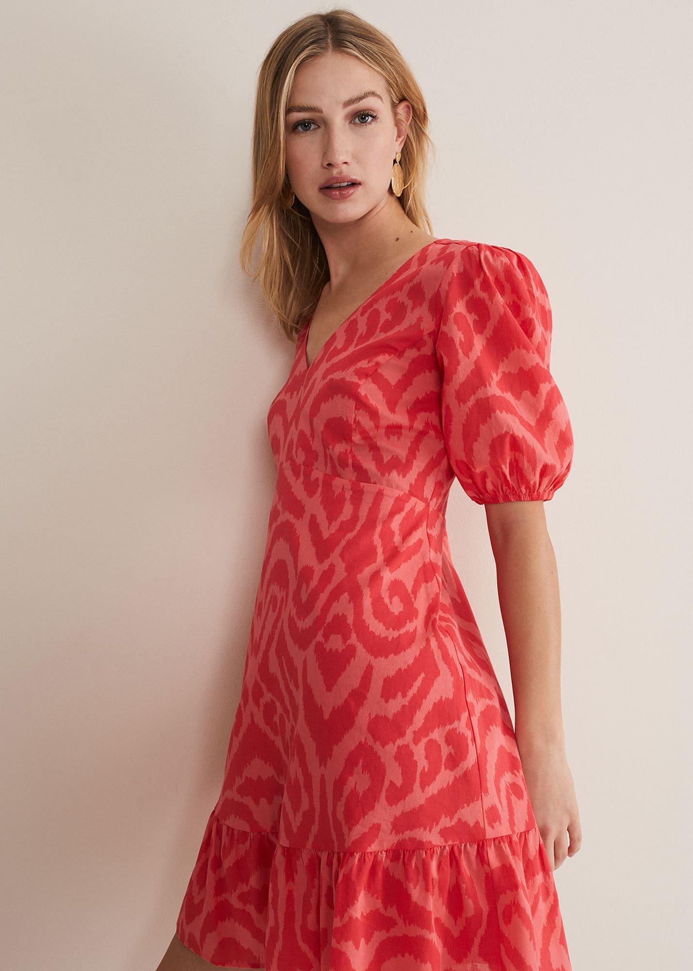 Krystal Cotton Abstract Mini Dress