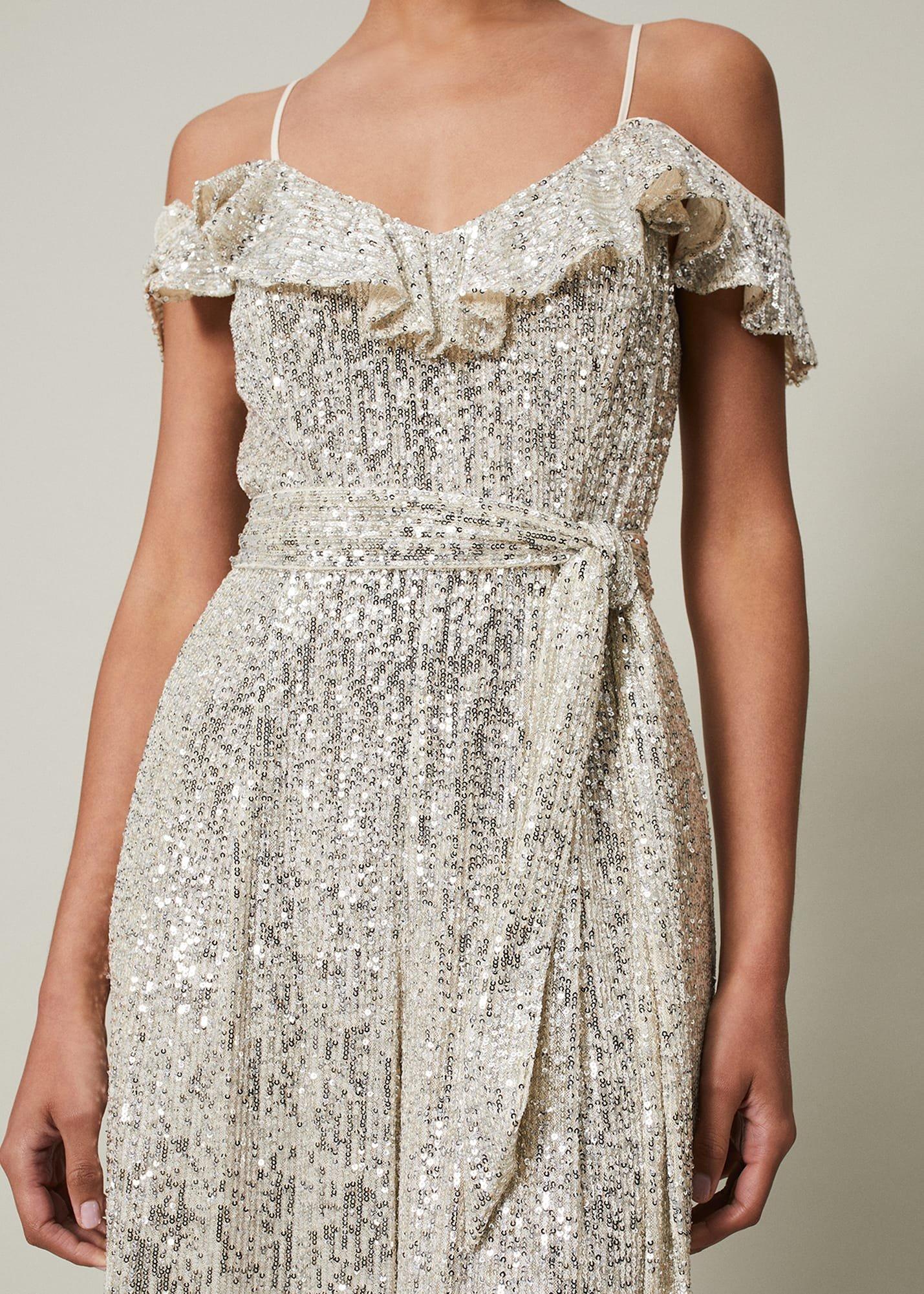Tazanna Sequin Wide Leg Jumpsuit