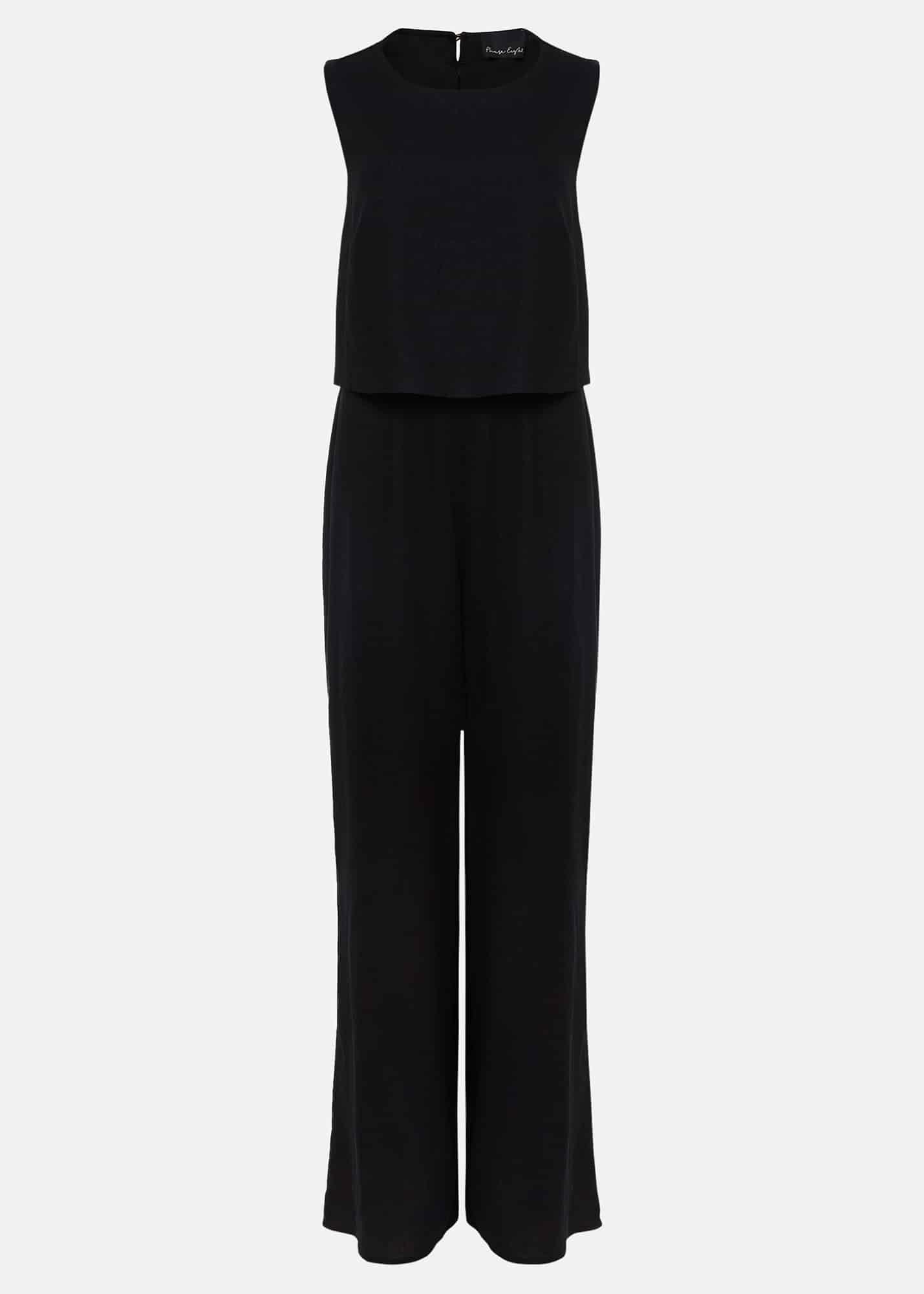 Aubrey Black Linen Wide Leg Jumpsuit