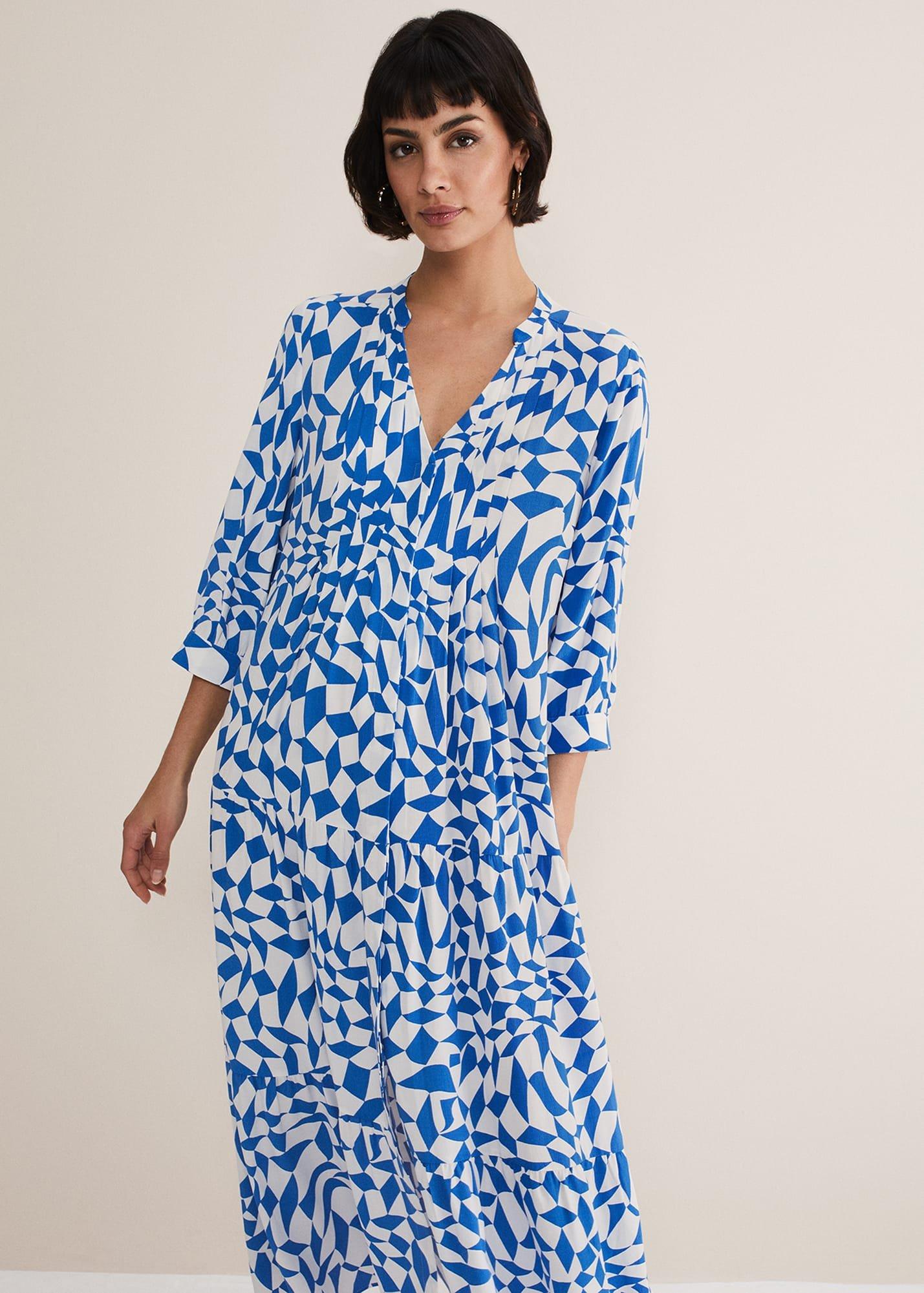 penele-blue-geo-midaxi-dress