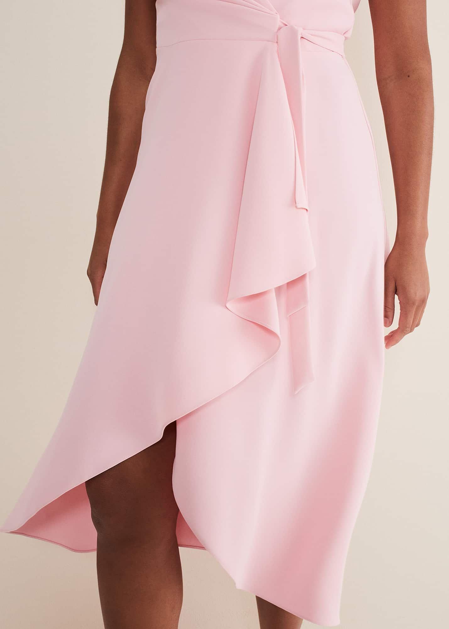 Julissa Sleeveless Ruffle Wrap Midi Dress