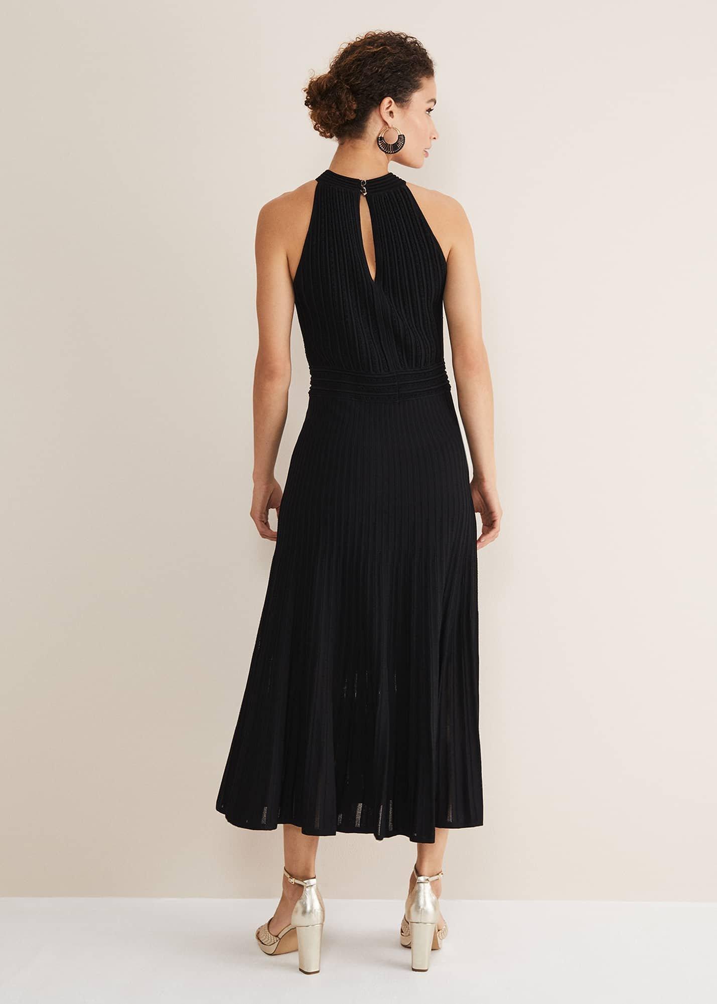 Athena Halter Neck Pointelle Dress