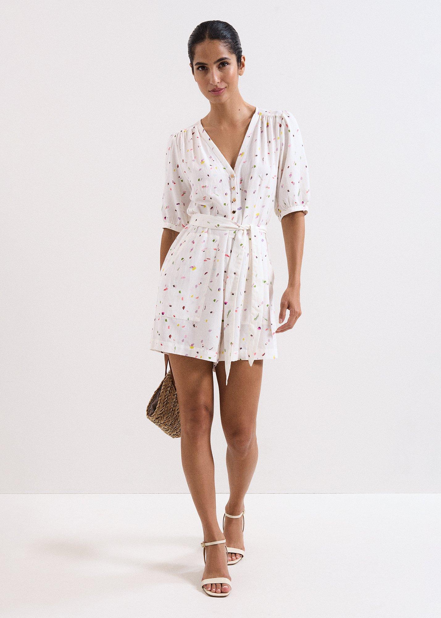 Ellys Multi Linen Confetti Playsuit