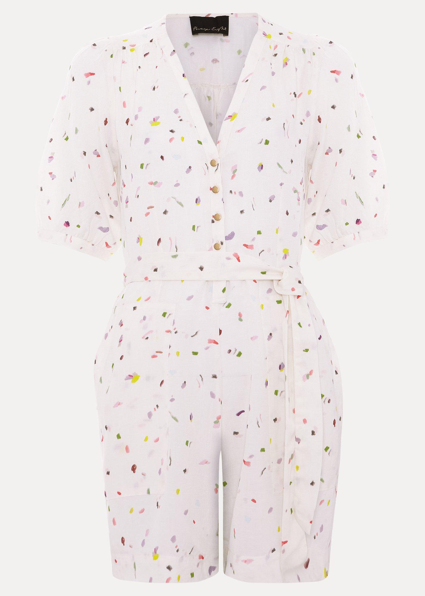Ellys Multi Linen Confetti Playsuit