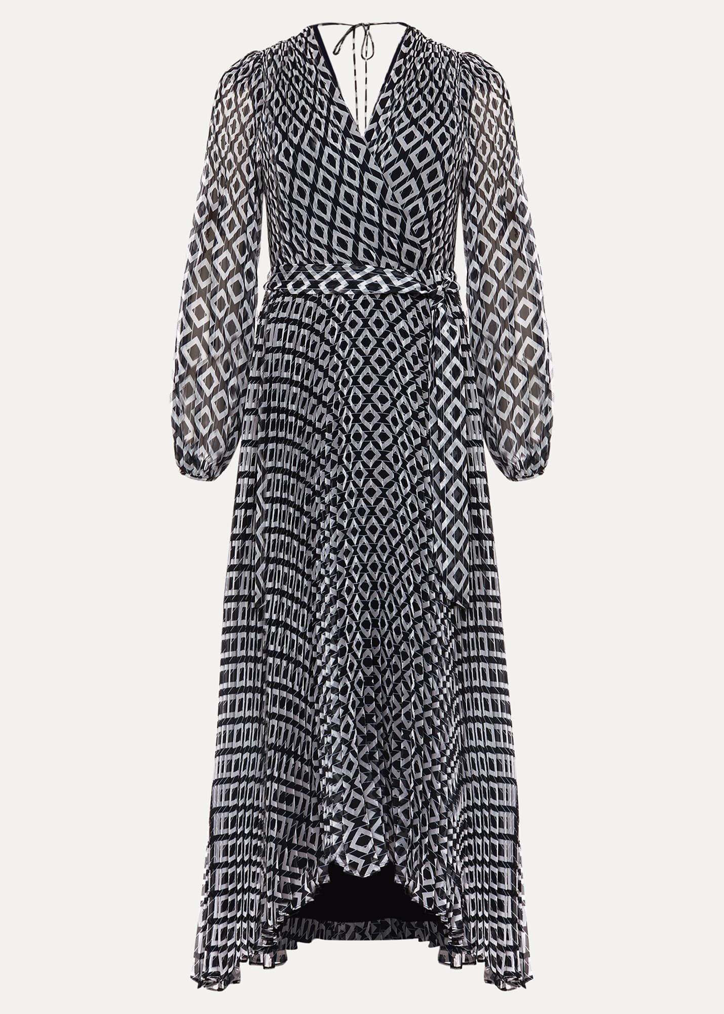 Roxanna Pleated Diamond Maxi Dress