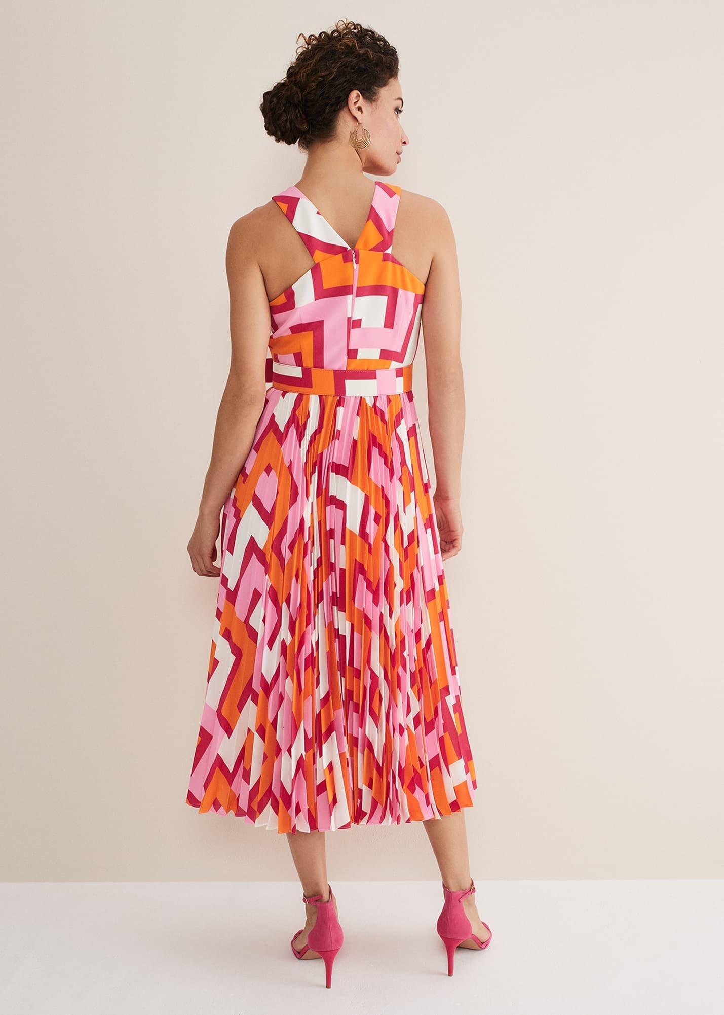 Yas Abstract Halterneck Midi Dress