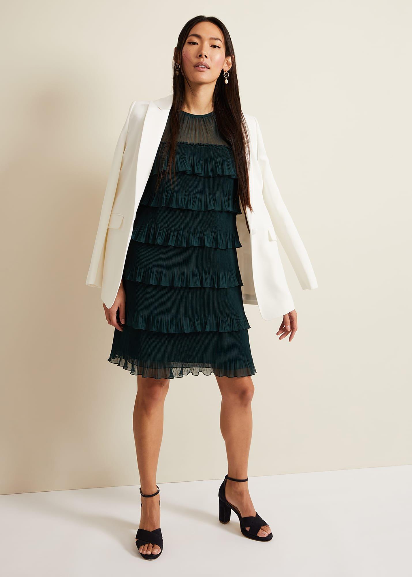 Mimi Dark Green Frill Mini Dress