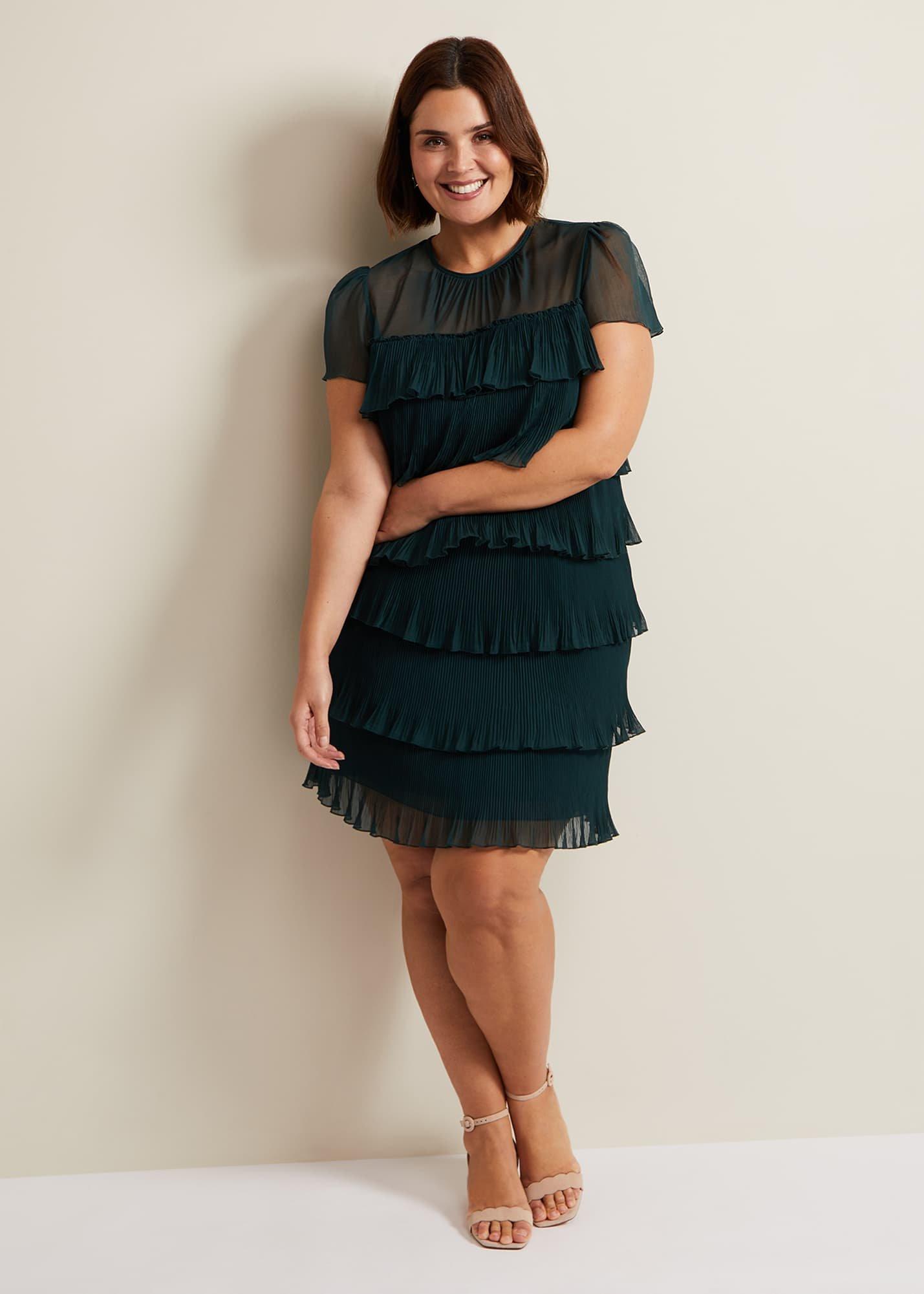 Mimi Dark Green Frill Mini Dress