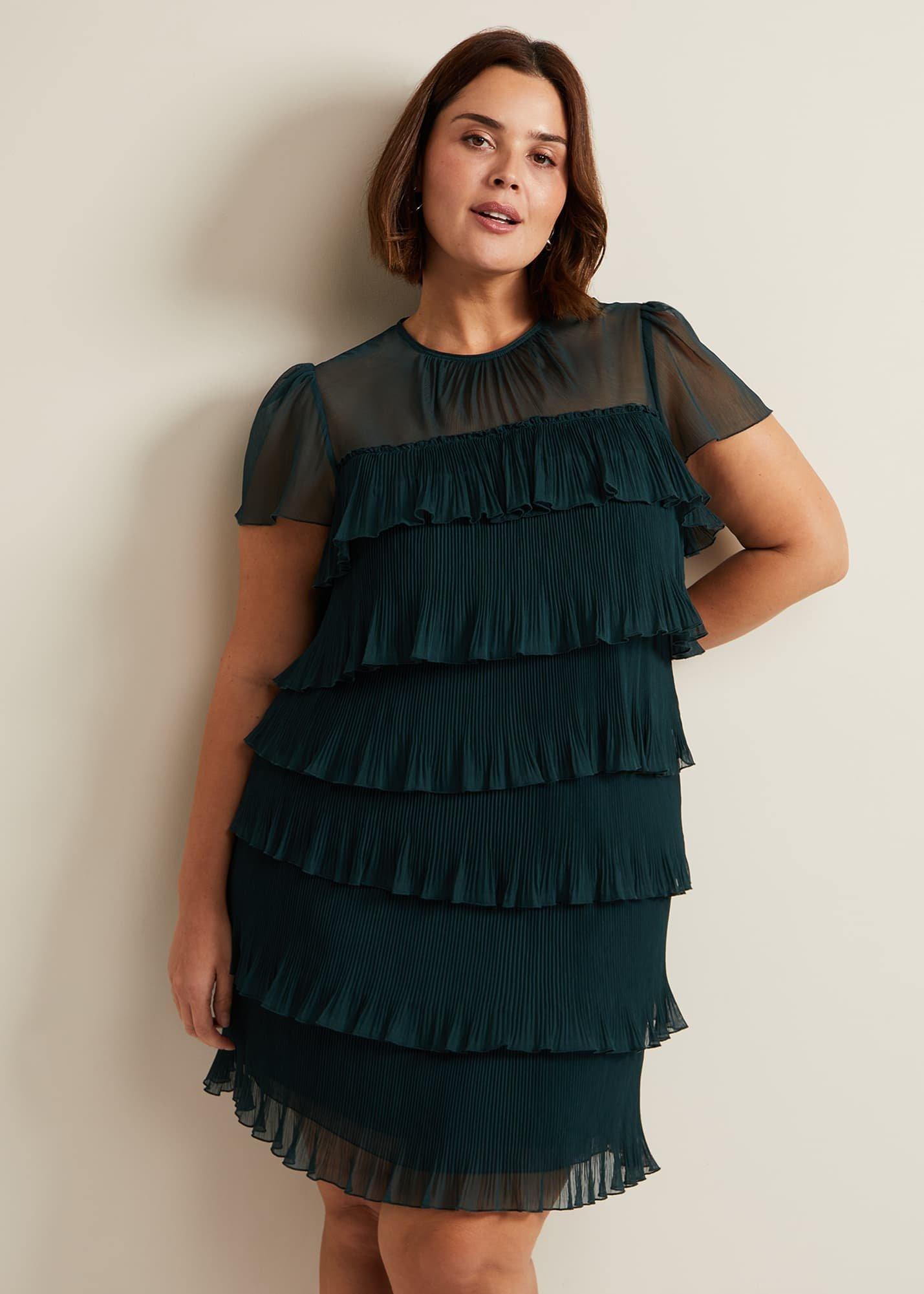 Mimi Dark Green Frill Mini Dress