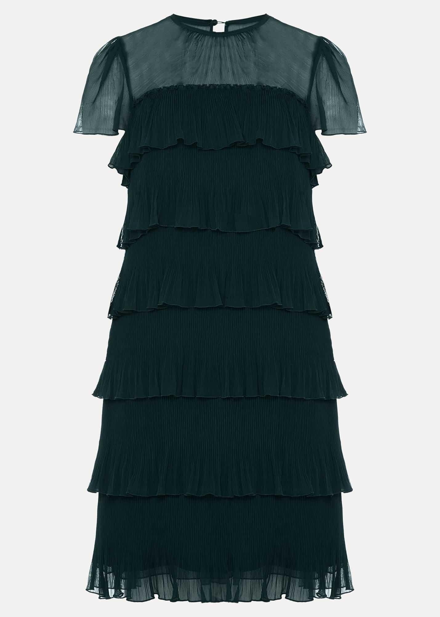 Mimi Dark Green Frill Mini Dress