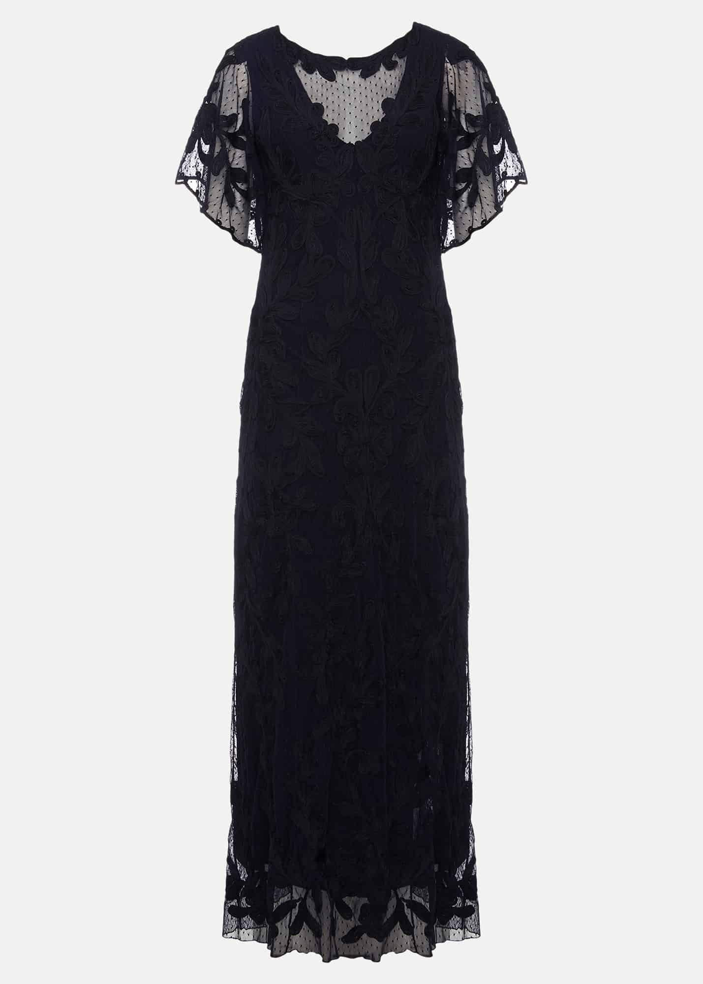 Noelle Navy Tapework Maxi Dress