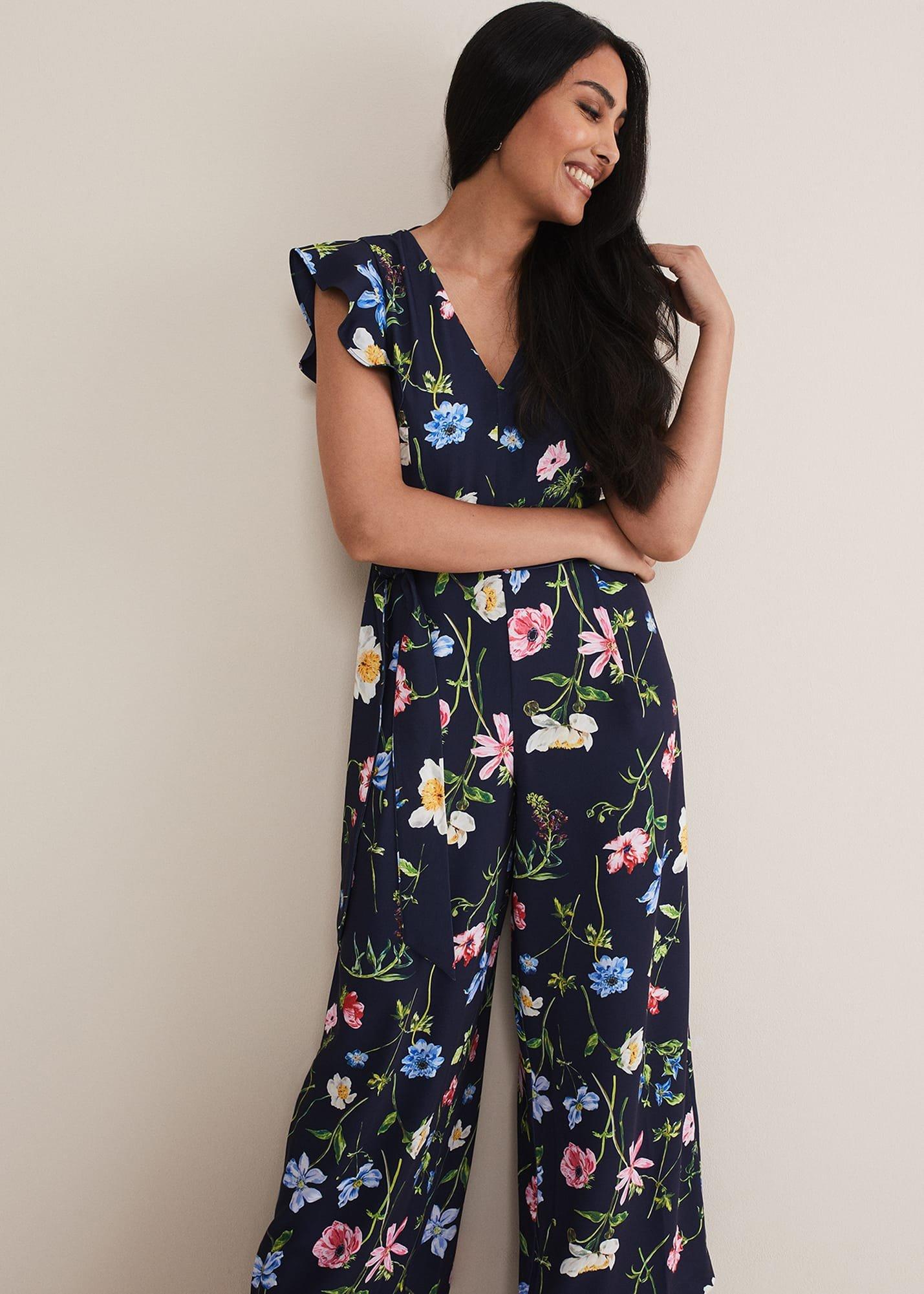 Petite Kallie Floral Wide Leg Jumpsuit