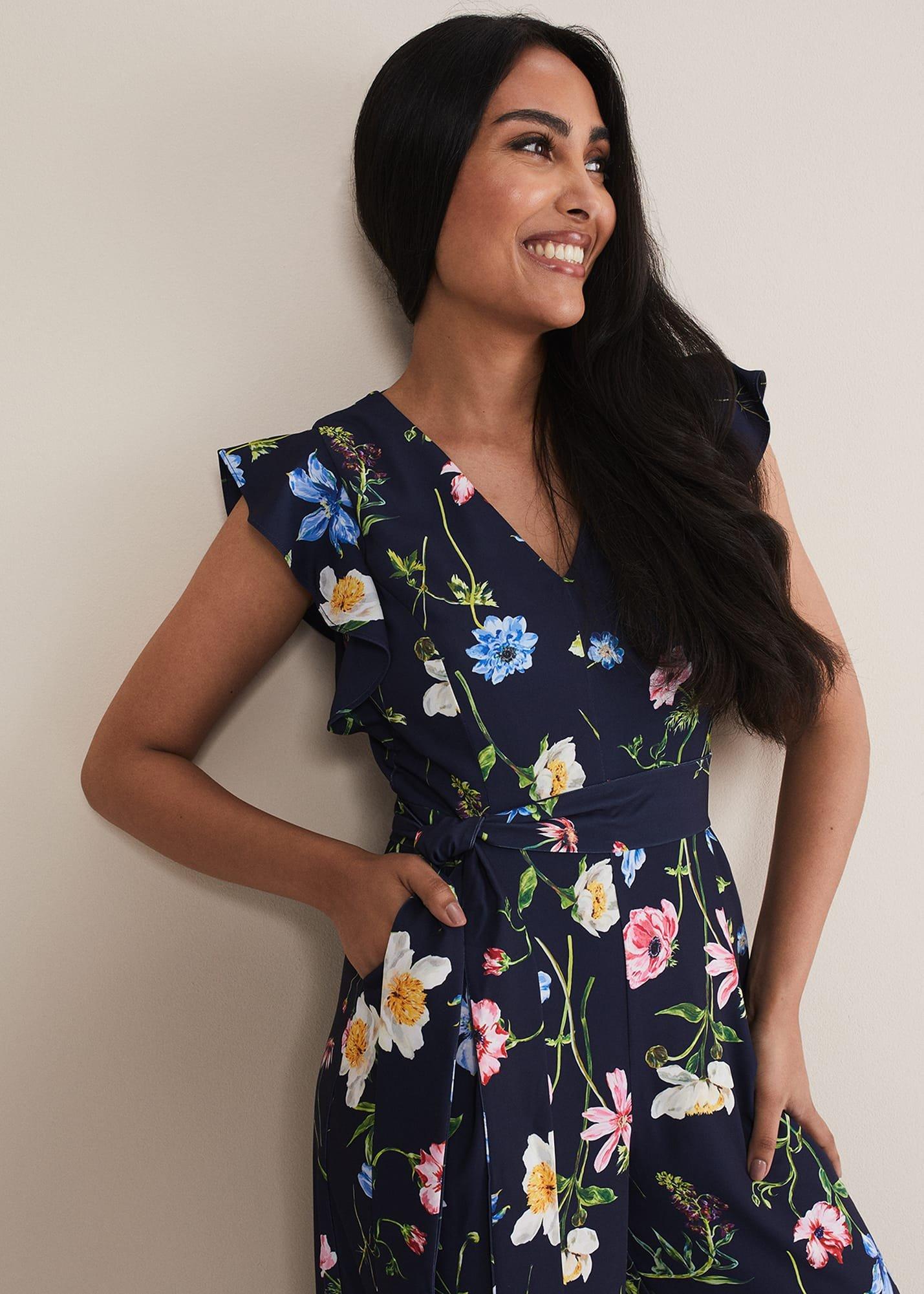 Petite Kallie Floral Wide Leg Jumpsuit