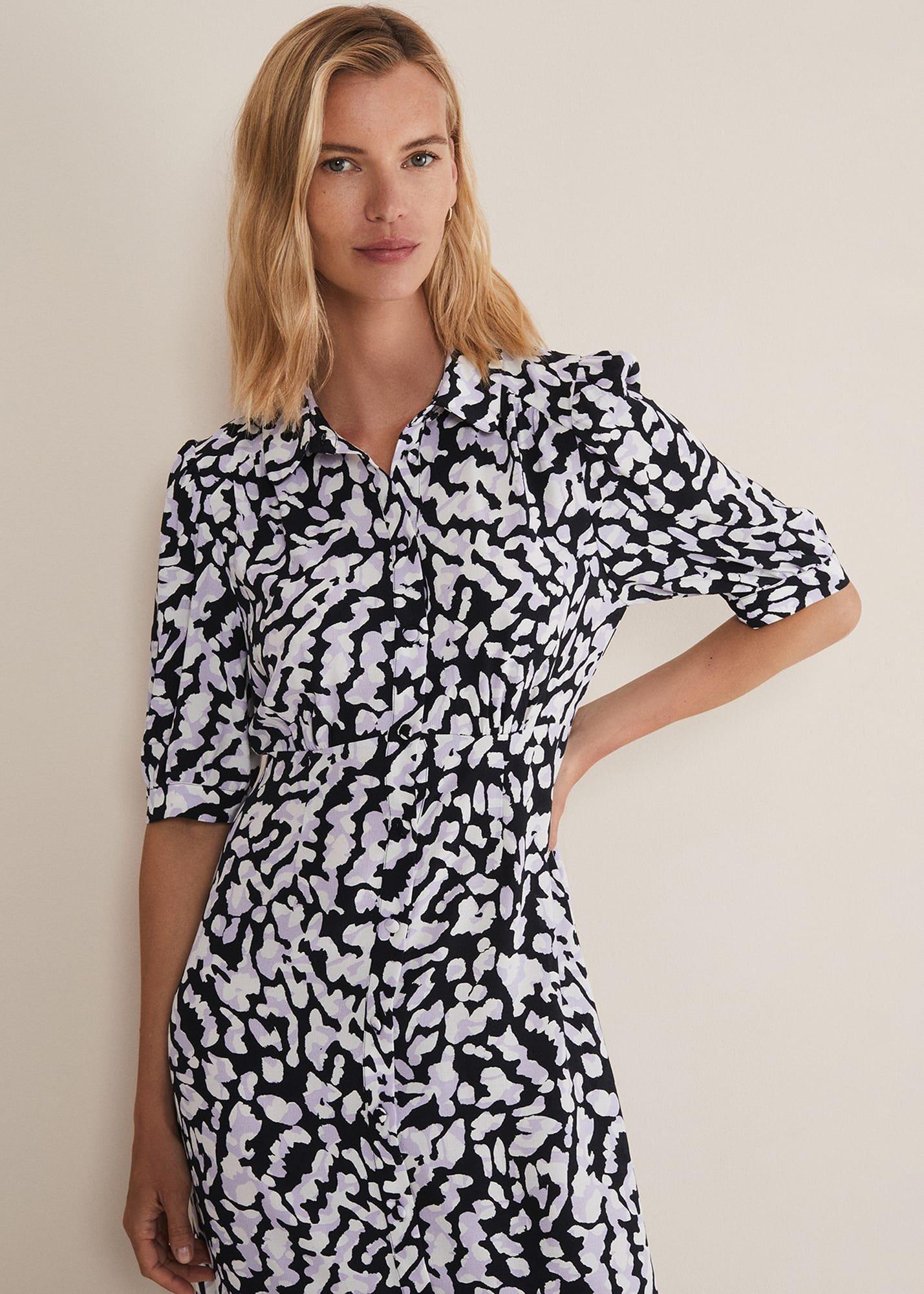 Cosette Lilac Animal Print Midaxi Dress
