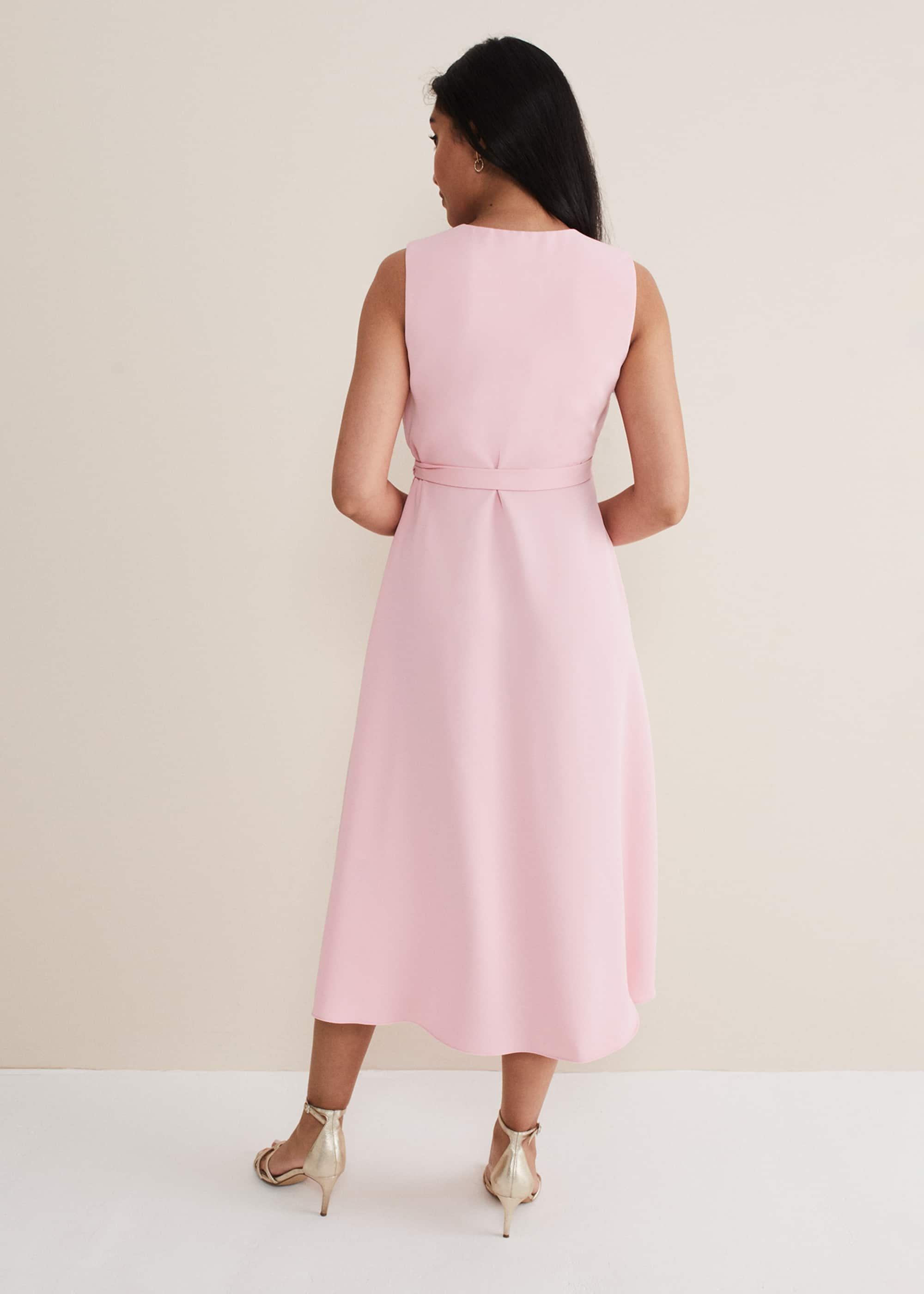 Petite Julissa Sleeveless Ruffle Wrap Midi Dress