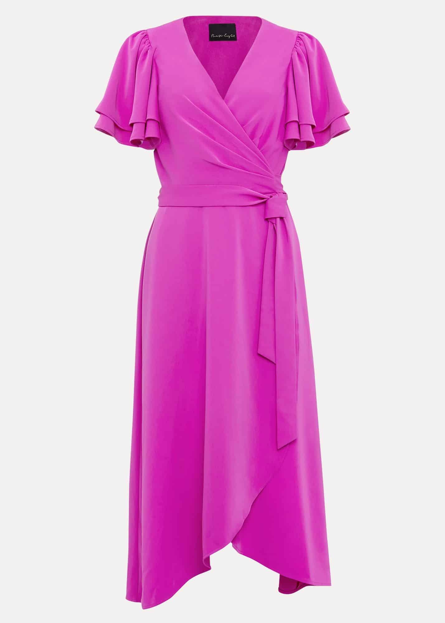 Gian Magenta Wrap Midi Dress