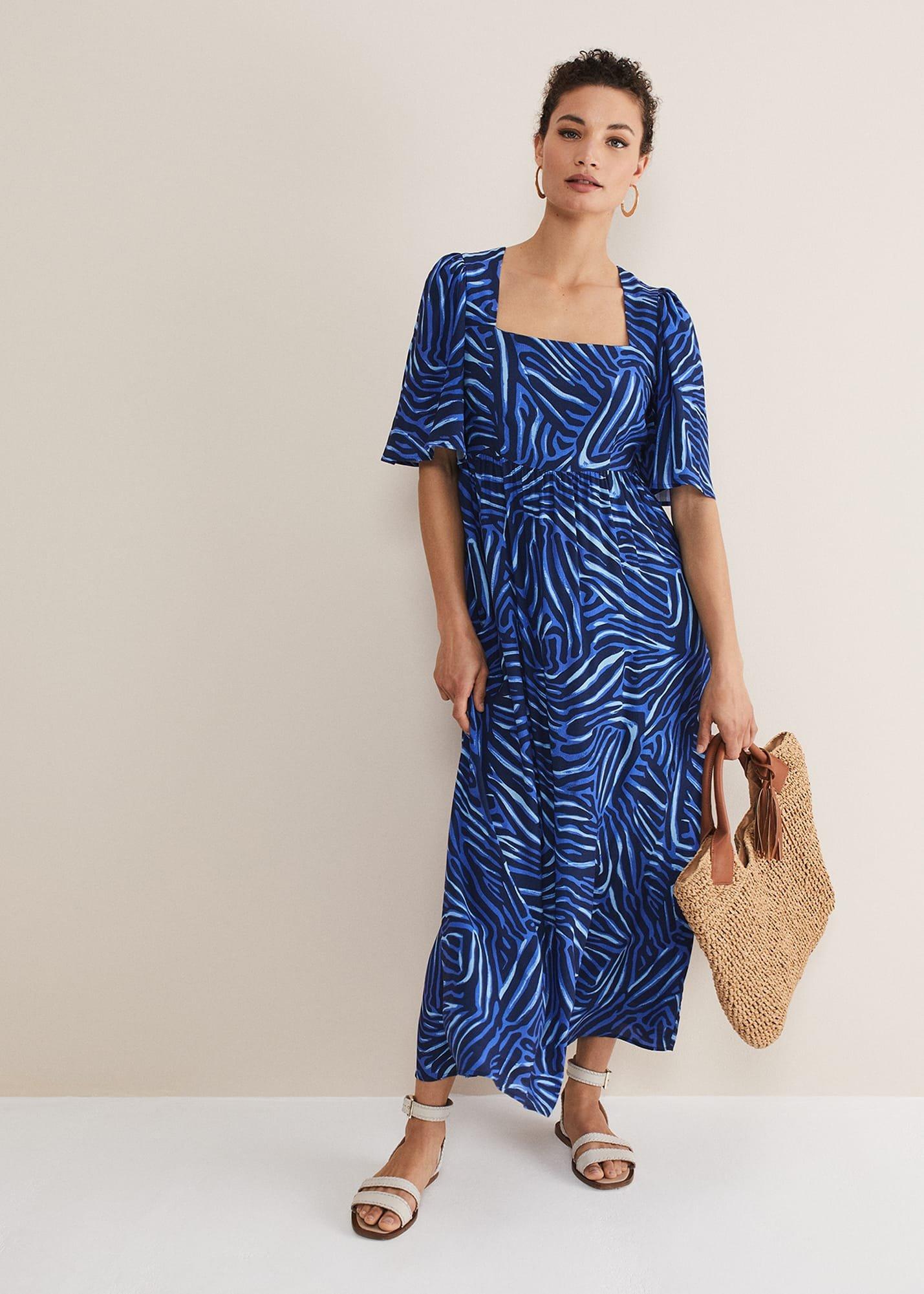 Ayesha Zebra Print Midi Dress