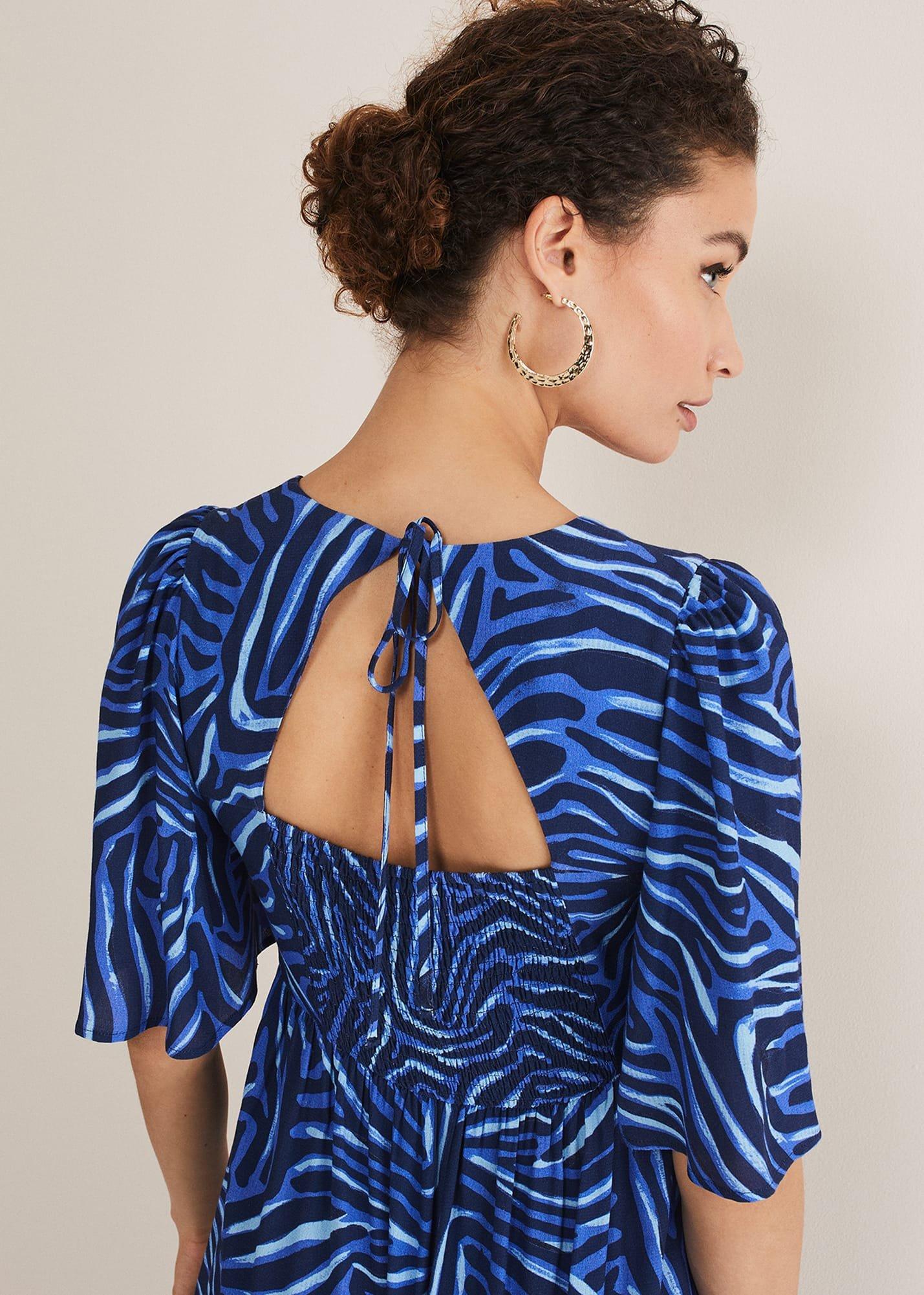 Ayesha Zebra Print Midi Dress