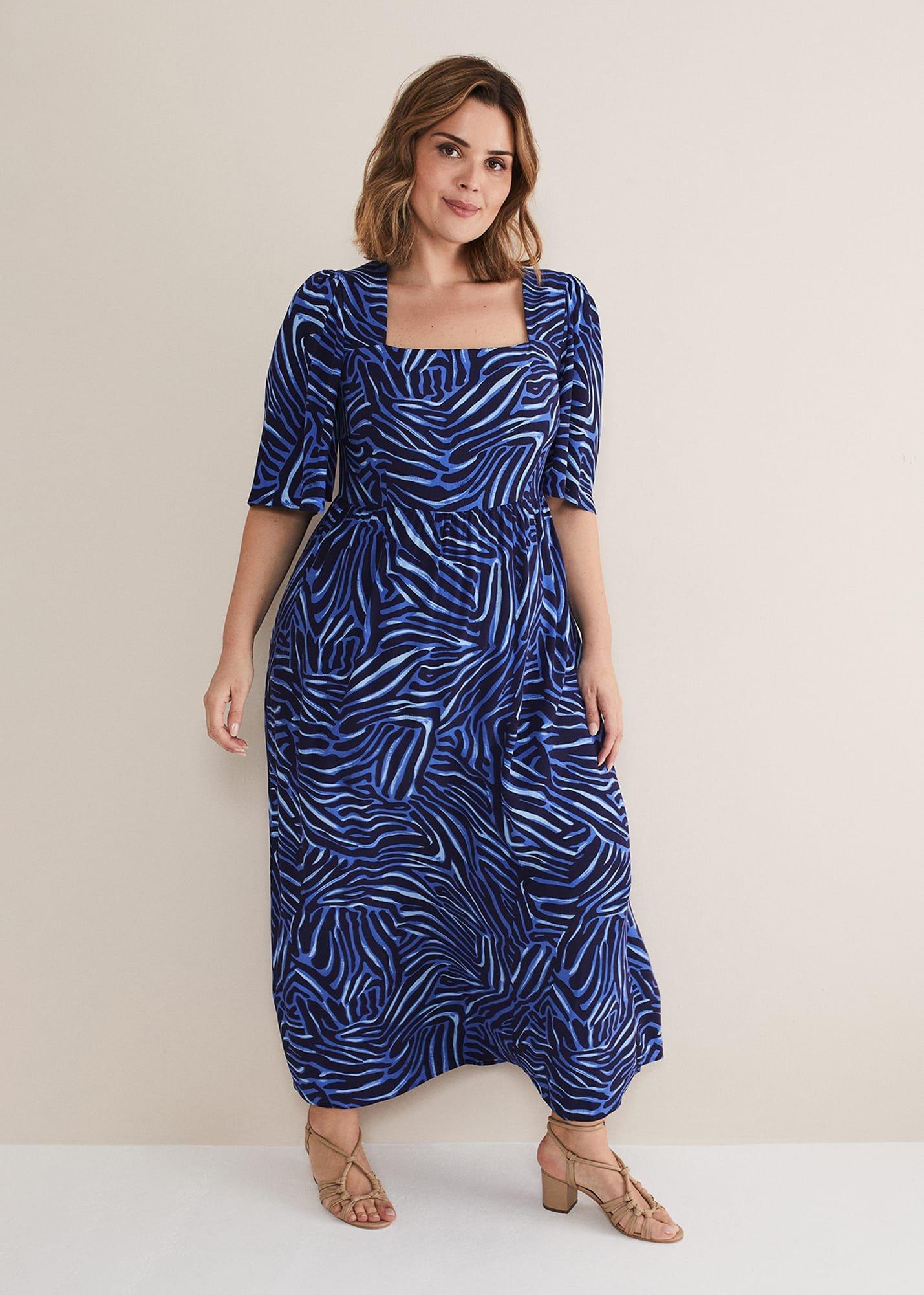 Ayesha Zebra Print Midi Dress