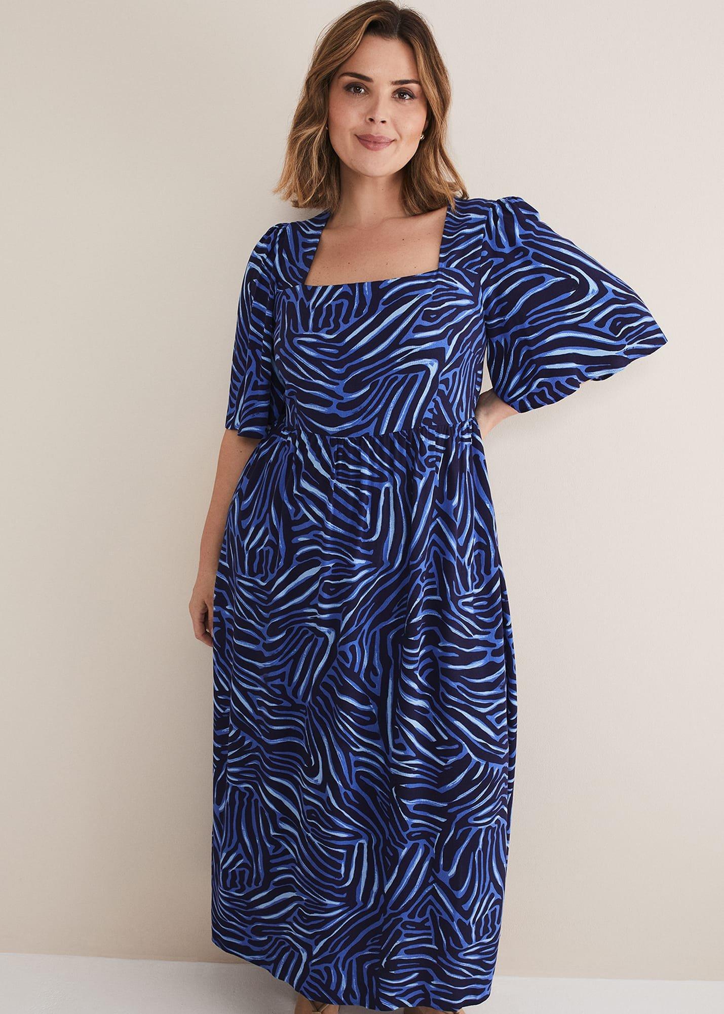 Ayesha Zebra Print Midi Dress