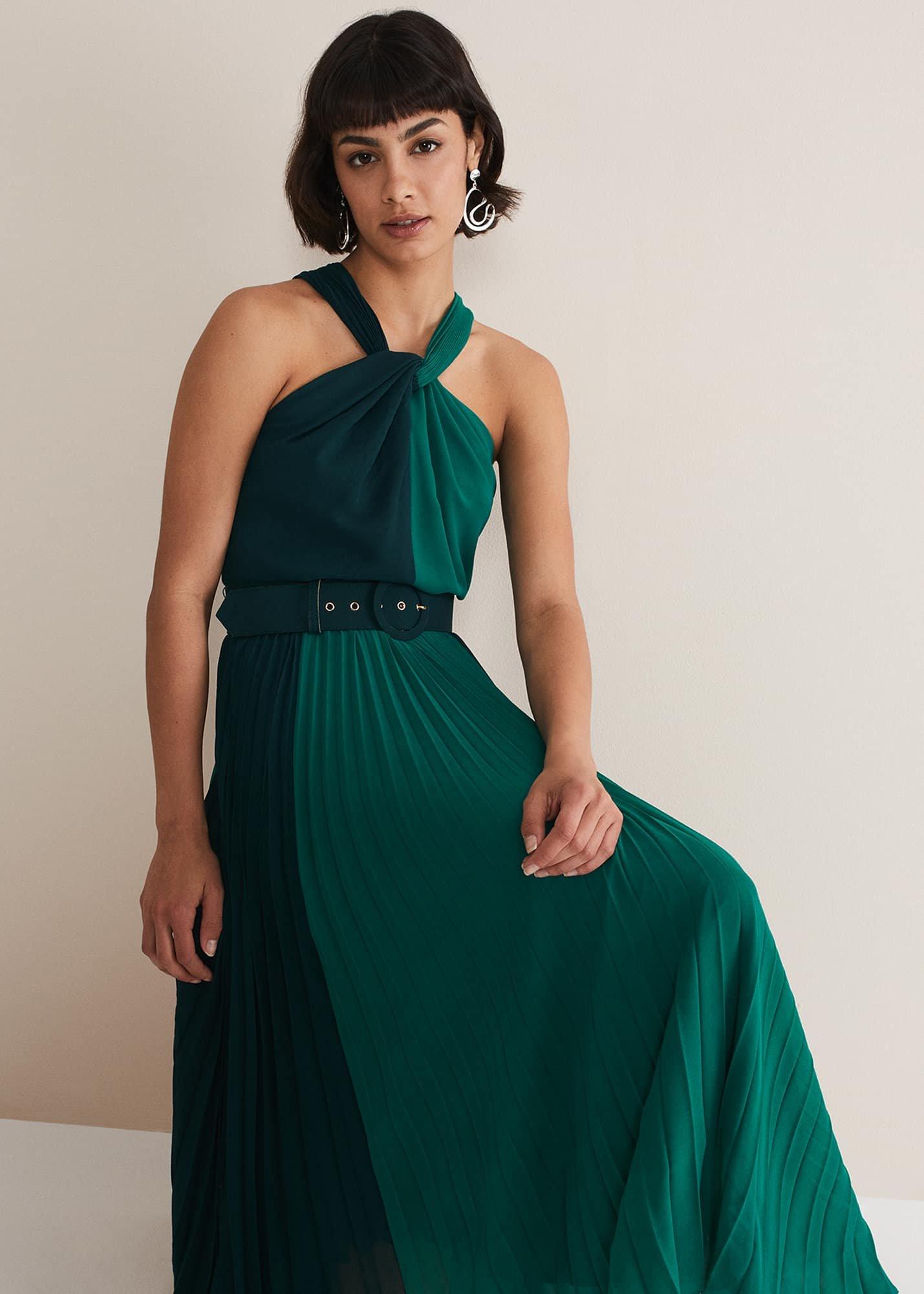 green emerald velvet dress Kenzie Maxi Dress Green Lower Impact main image 0