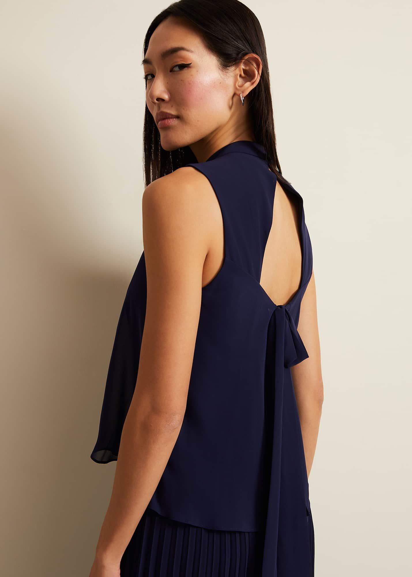 Eden Navy Pleated Jumpsuit