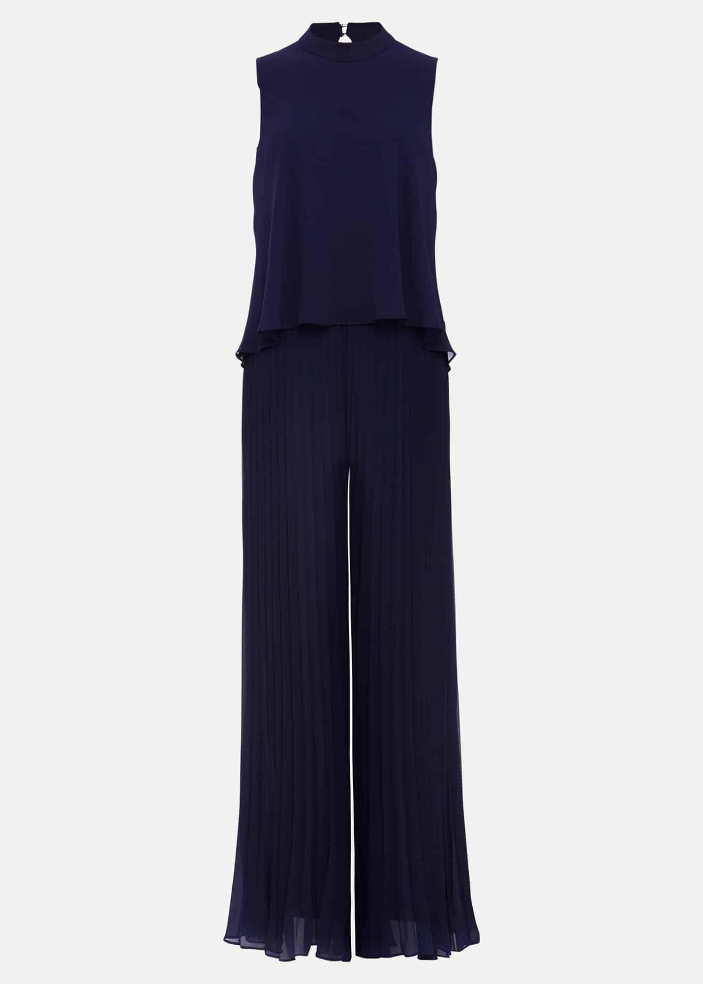 Eden Navy Pleated Jumpsuit