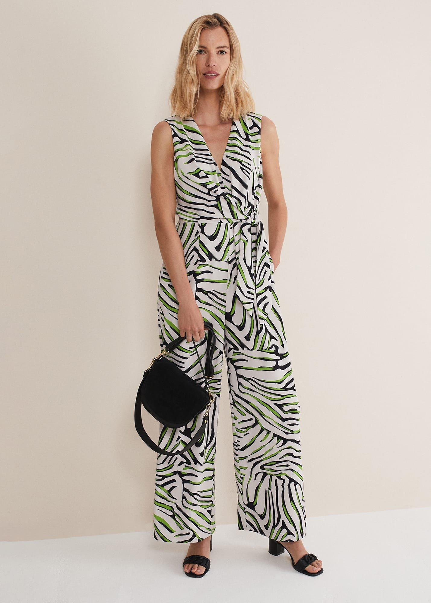 Tamsin Zebra Print Wide Leg Jumpsuit | Phase Eight UK |