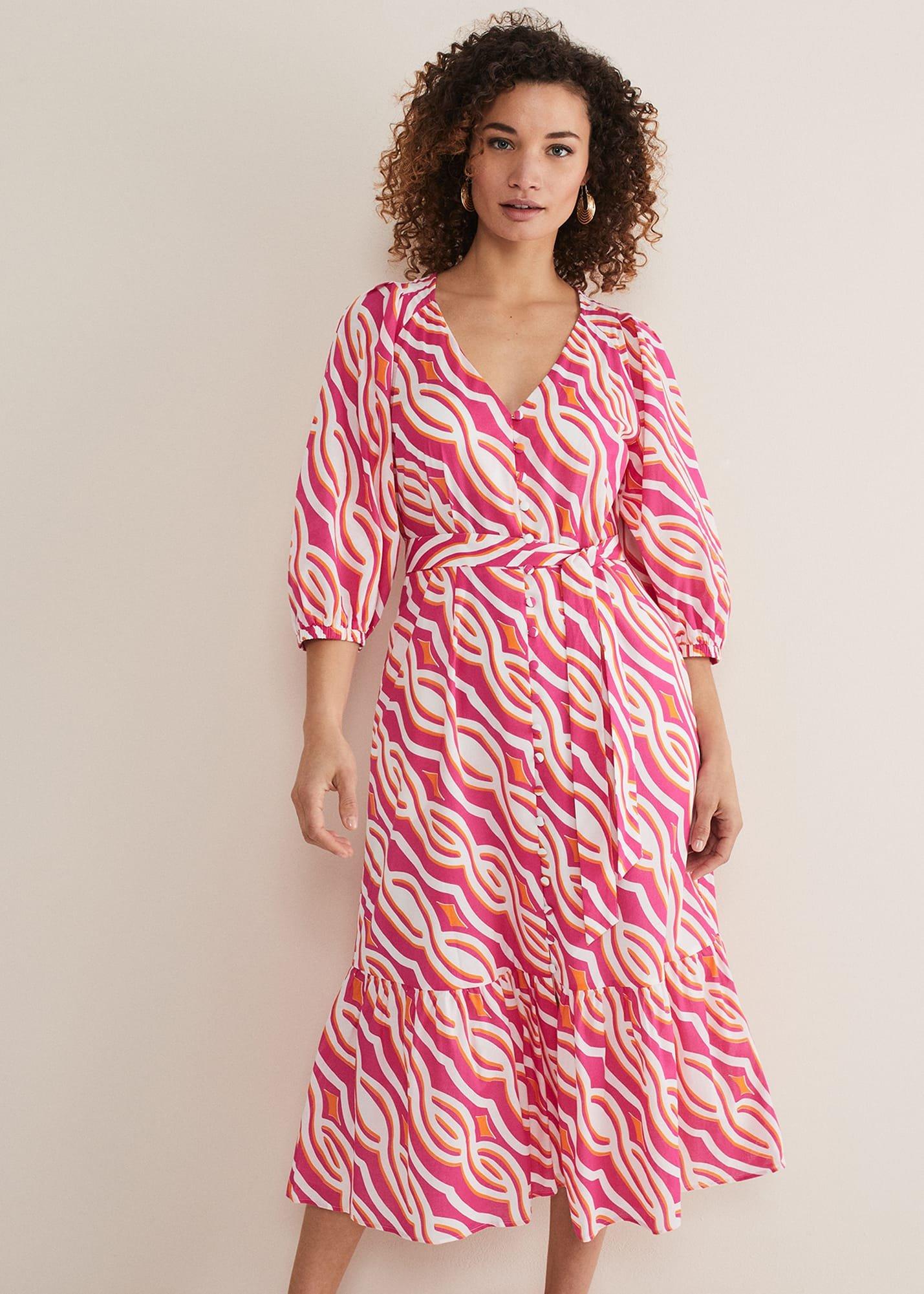 Georgie Cotton Geo Midi Dress