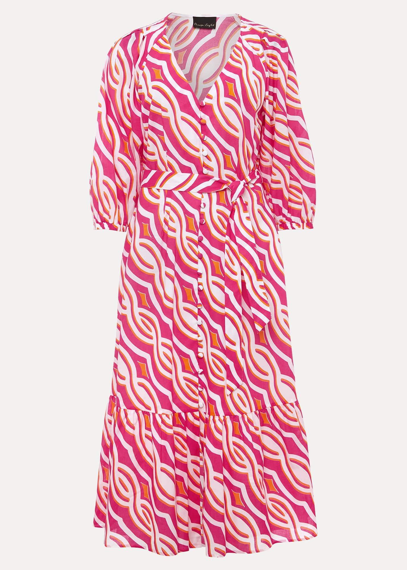 Georgie Cotton Geo Midi Dress