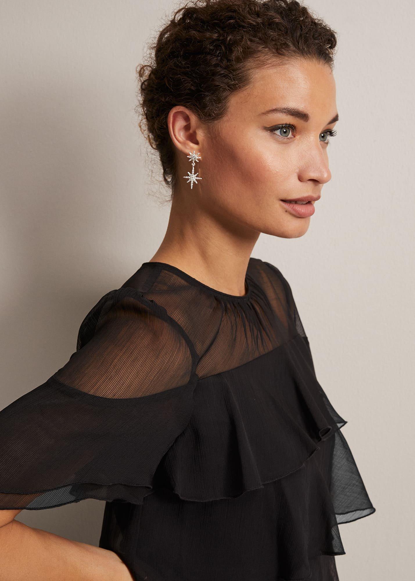 Nika Black Tiered Shift Dress
