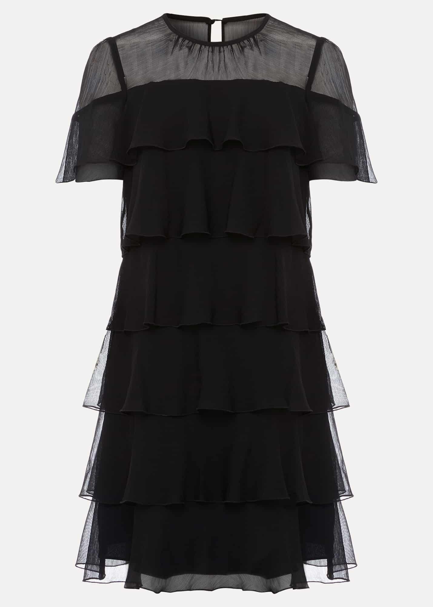 Nika Black Tiered Shift Dress
