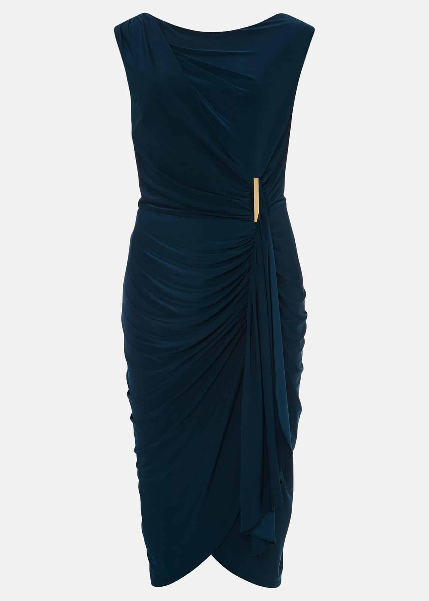 Donna Teal Bodycon Midi Dress