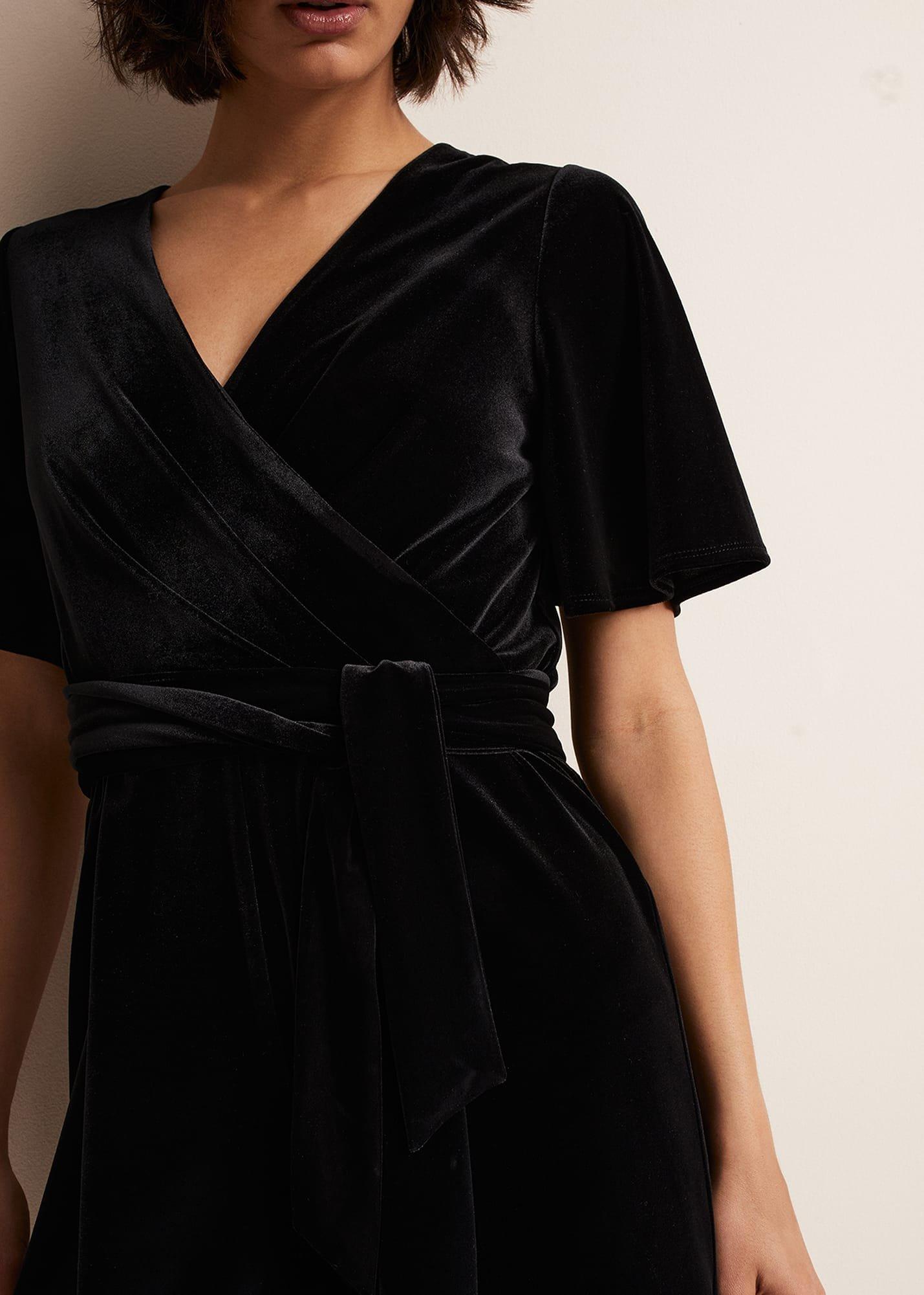 Holly Black Velvet Playsuit
