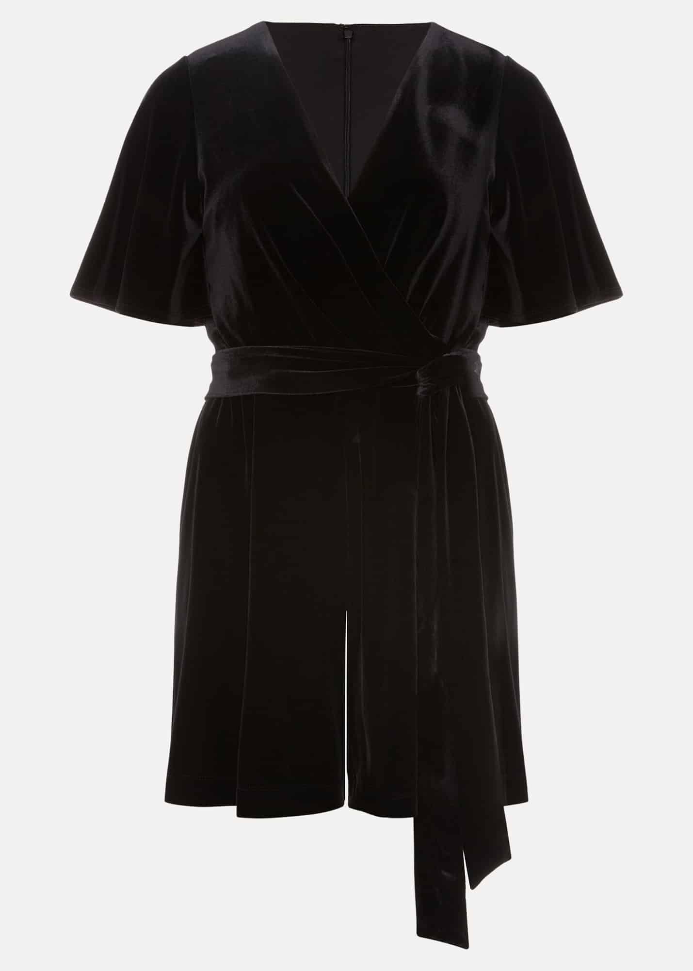 Holly Black Velvet Playsuit