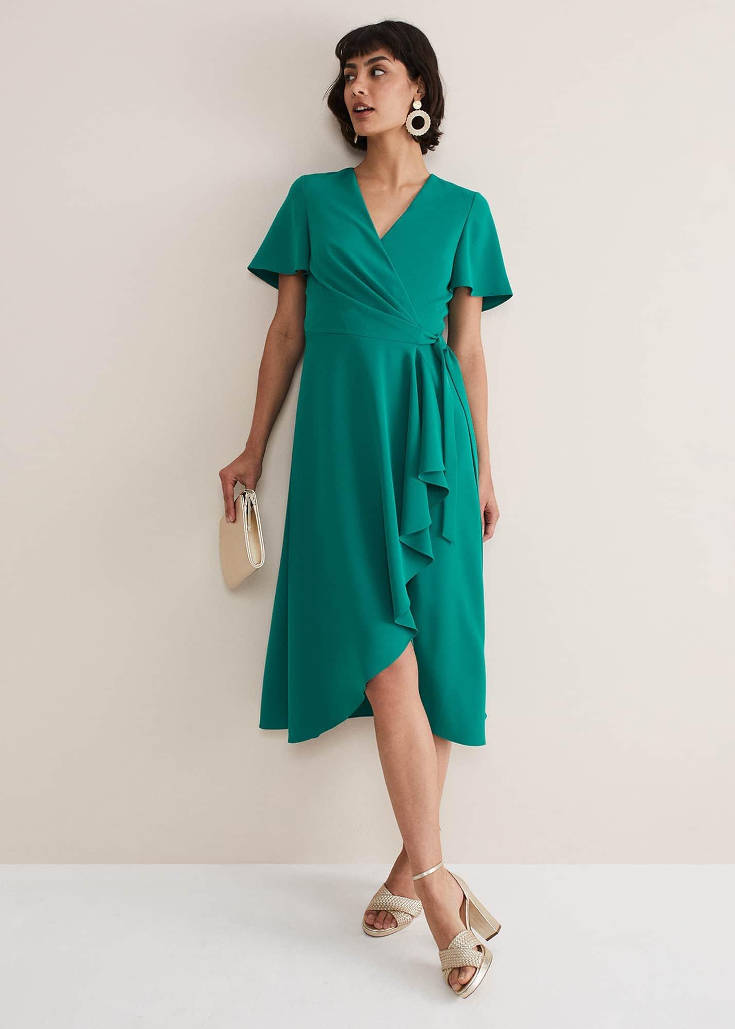 Julissa Ruffle Wrap Midi Dress