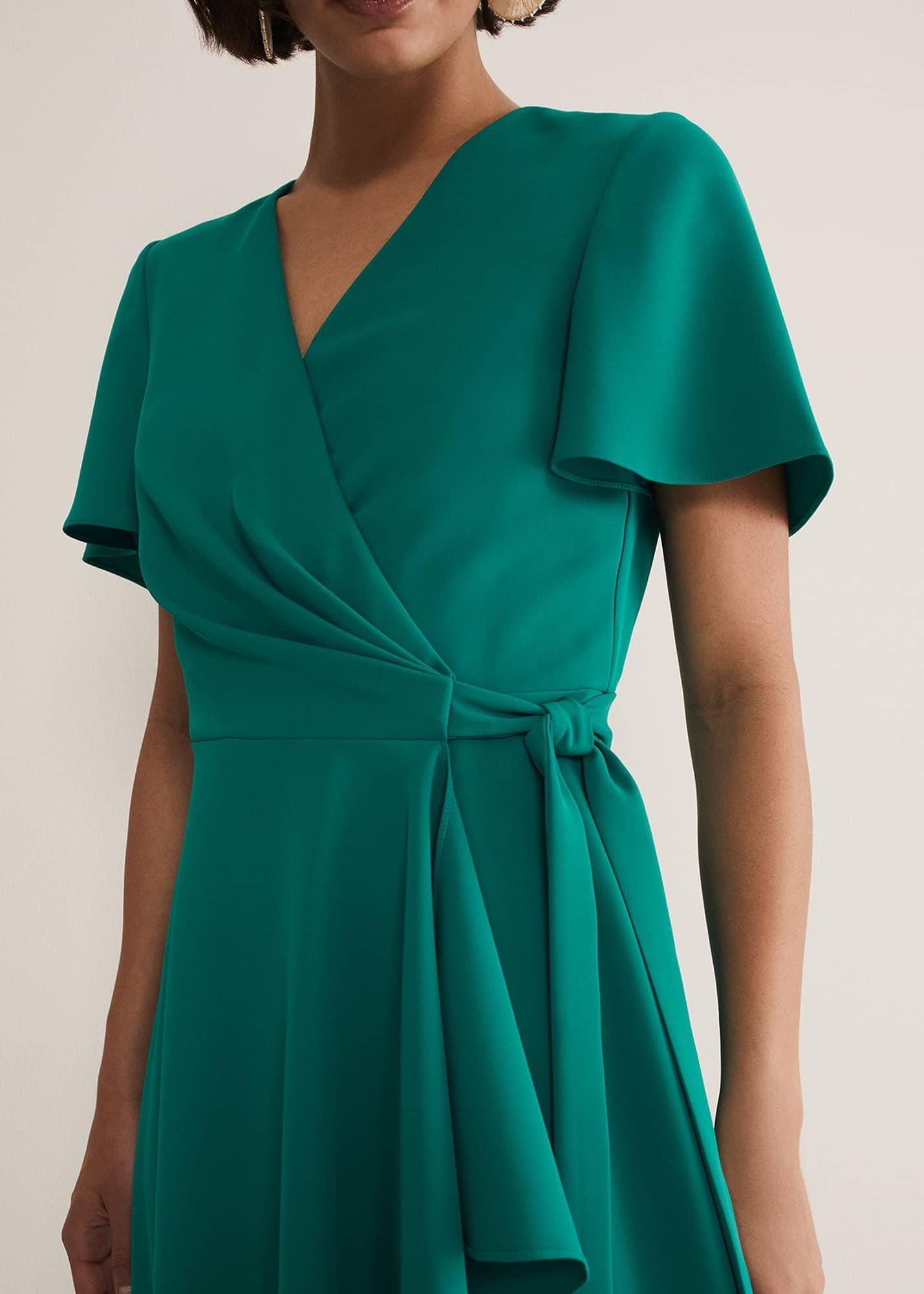Julissa Ruffle Wrap Midi Dress