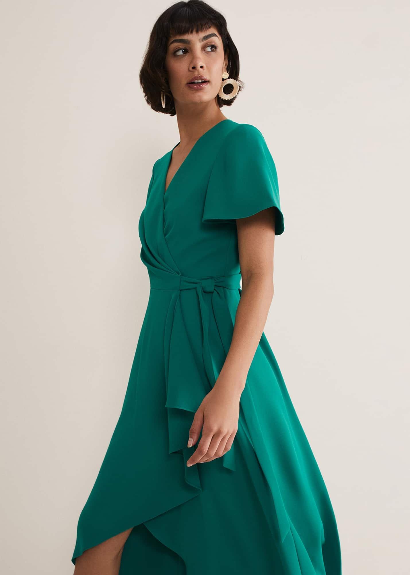 Julissa Ruffle Wrap Midi Dress