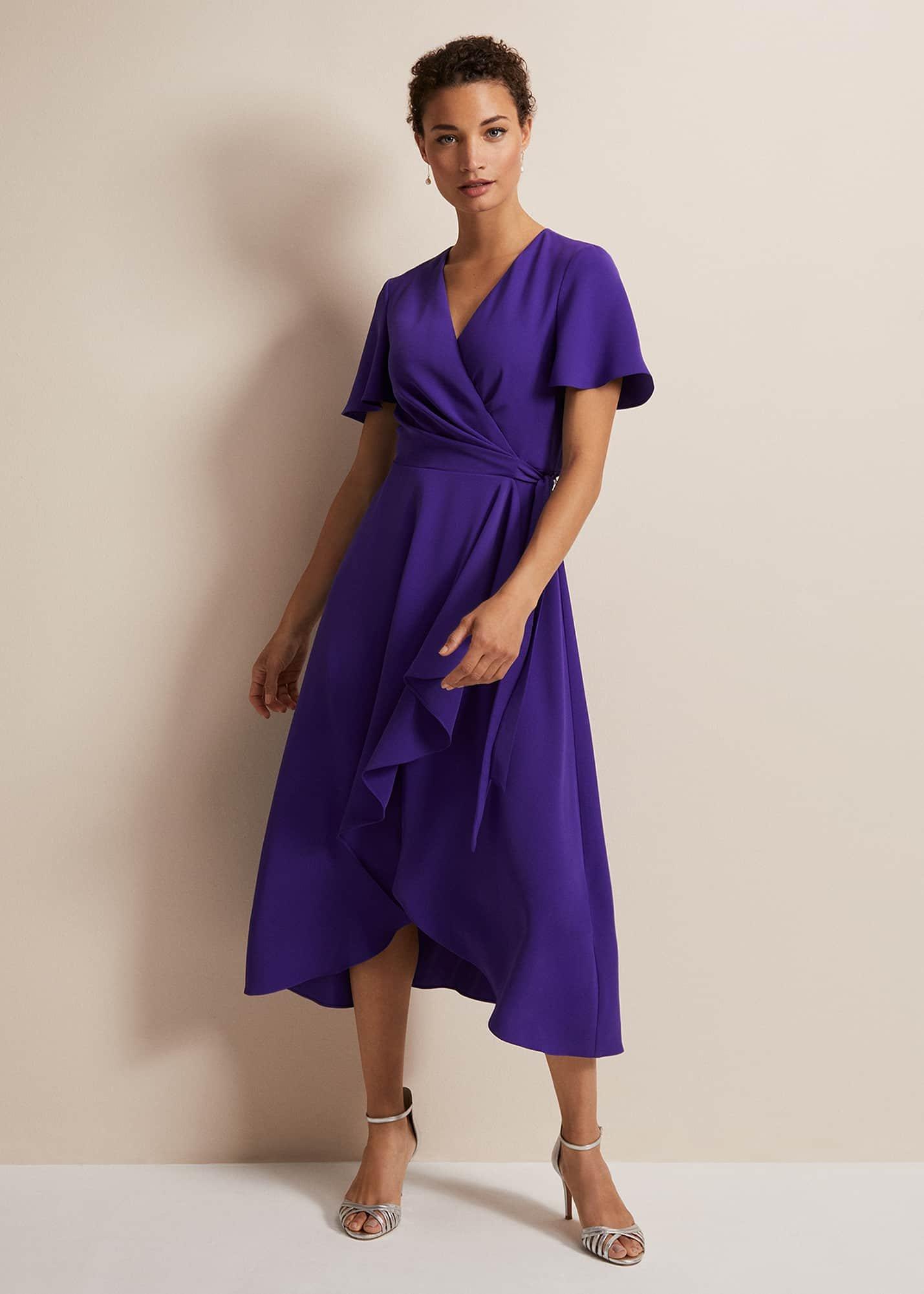 Julissa Ruffle Wrap Midi Dress