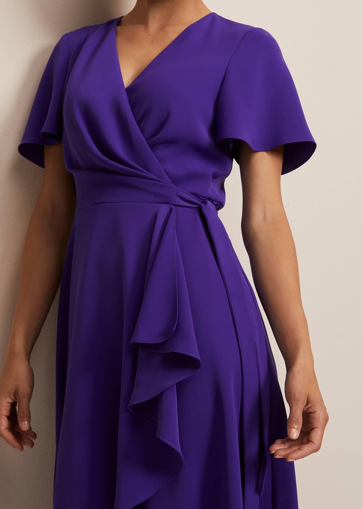 Julissa Ruffle Wrap Midi Dress