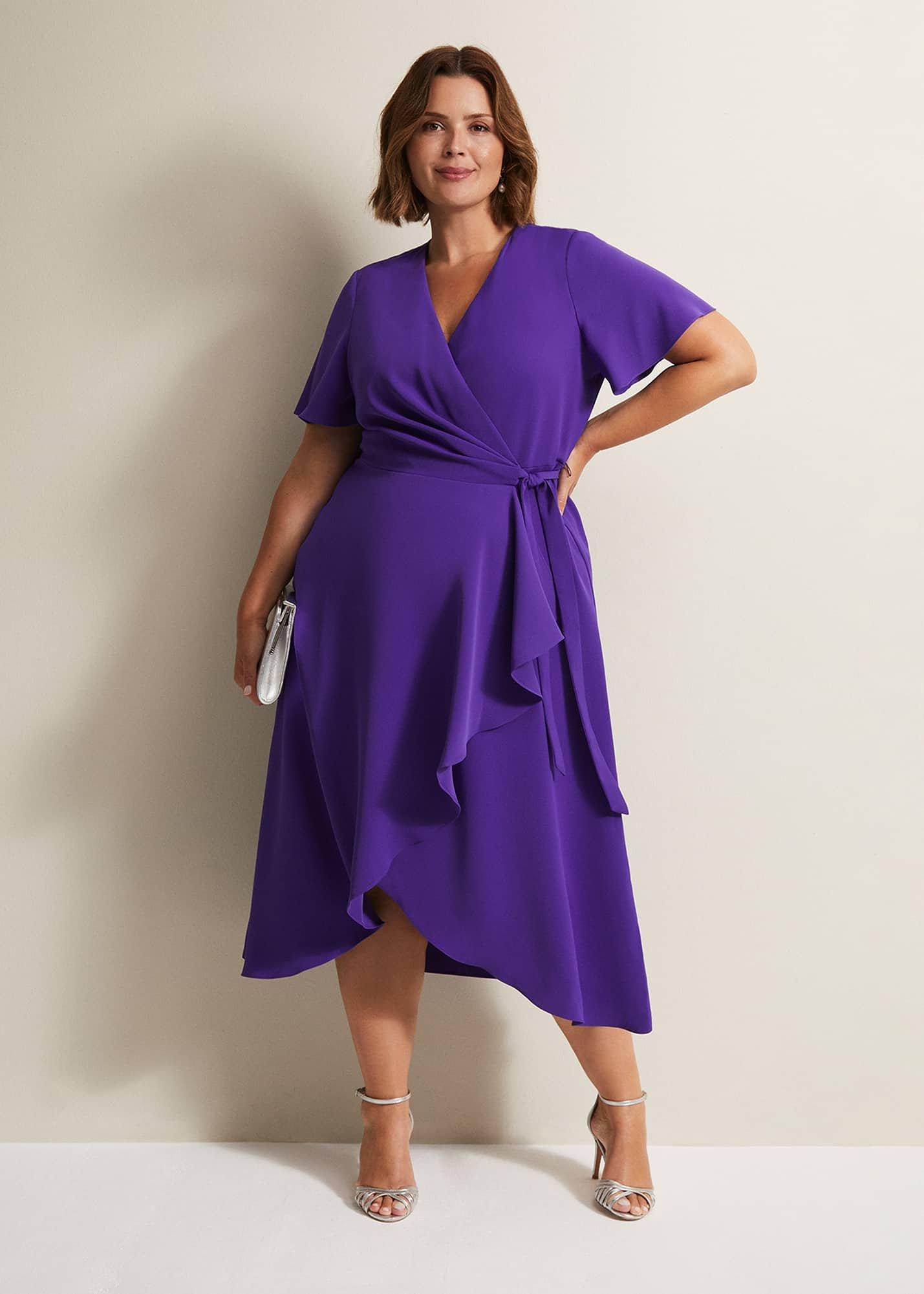 Julissa Ruffle Wrap Midi Dress