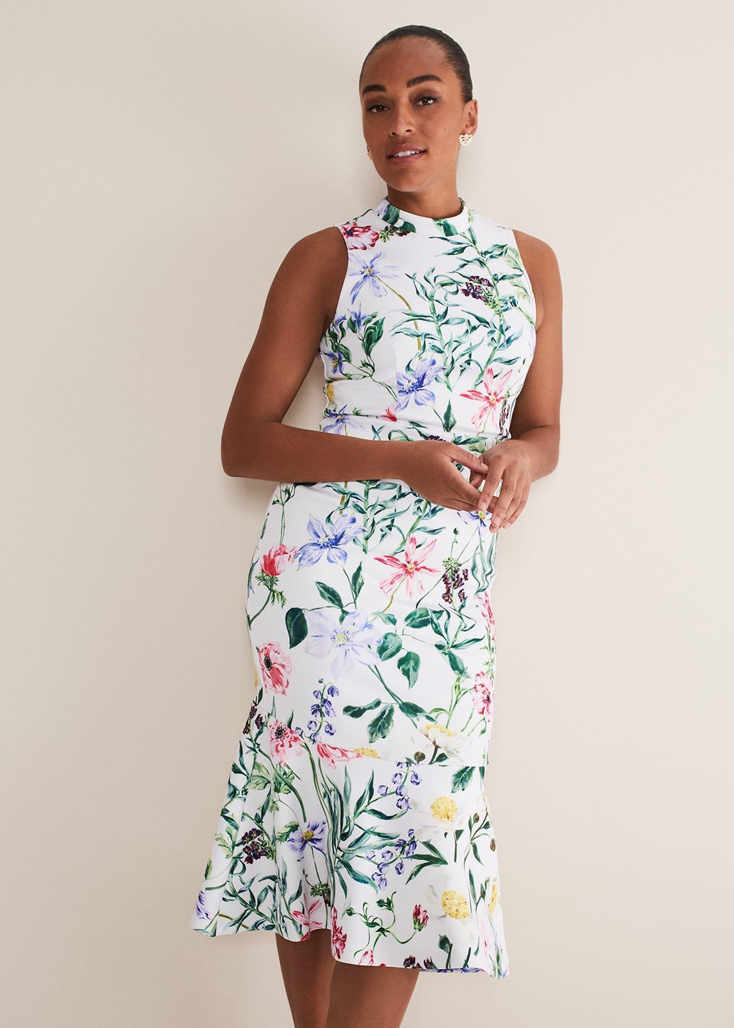 Tina Floral Fit And Flare Midi Dress | Phase Eight UK |